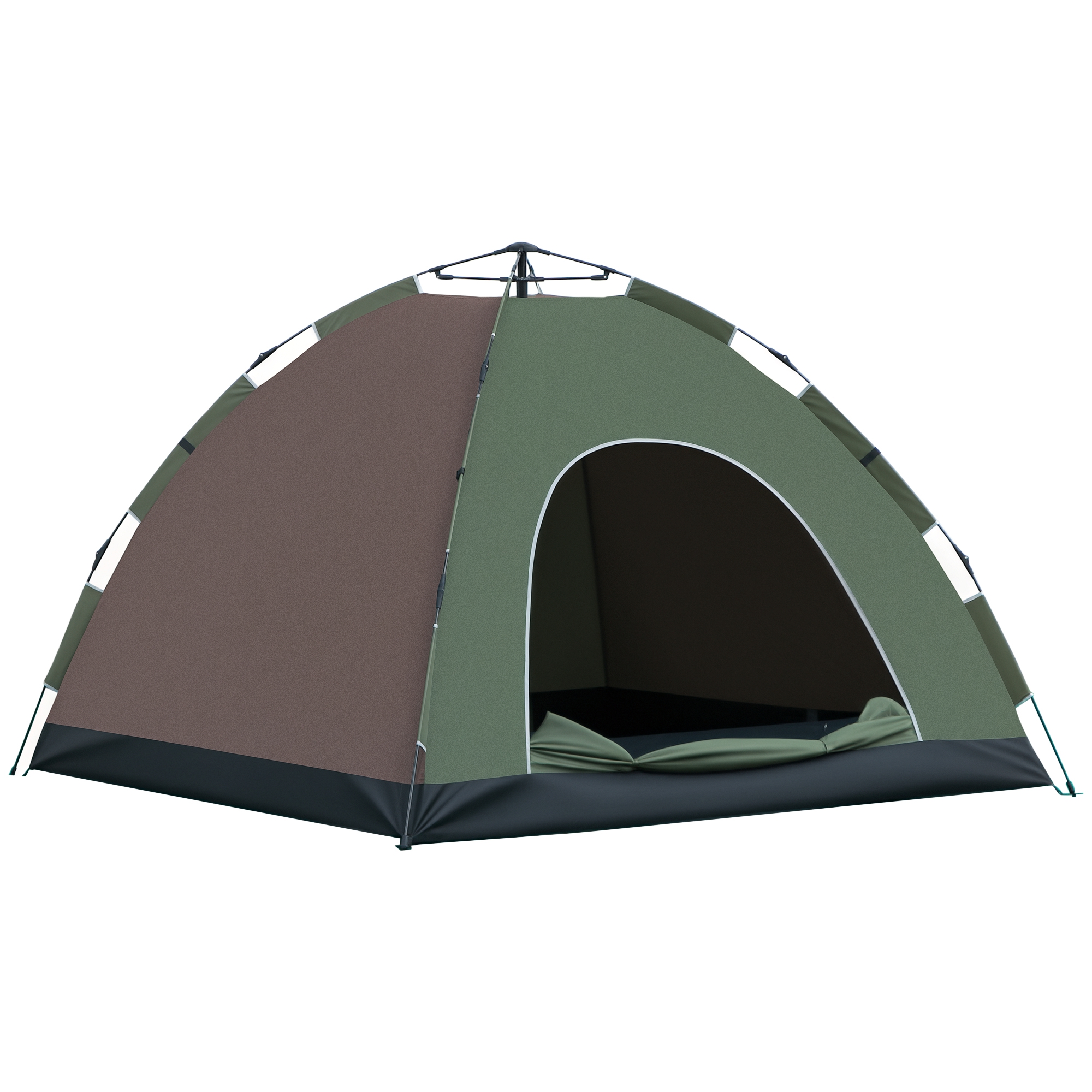 Outsunny Tenda da Campeggio Pop-Up per 4 Persone con Borsa da Trasporto, Ganci per Lampade e Tasche Portaoggetti, 210x210x135cm Aosom