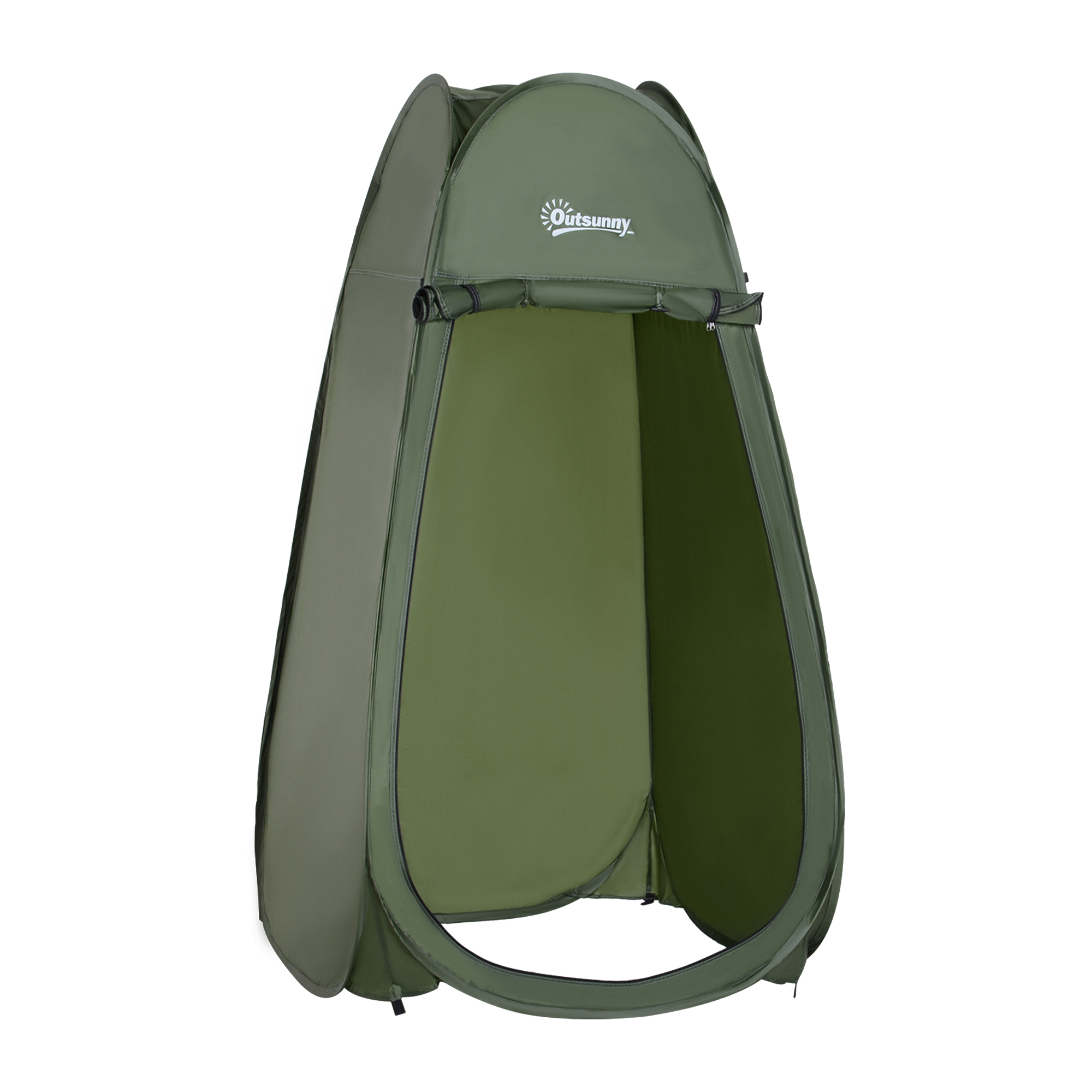 Outsunny Tenda da Doccia Pop Up Impermeabile in Poliestere e Plastica, 100x100x185 cm, Verde Militare