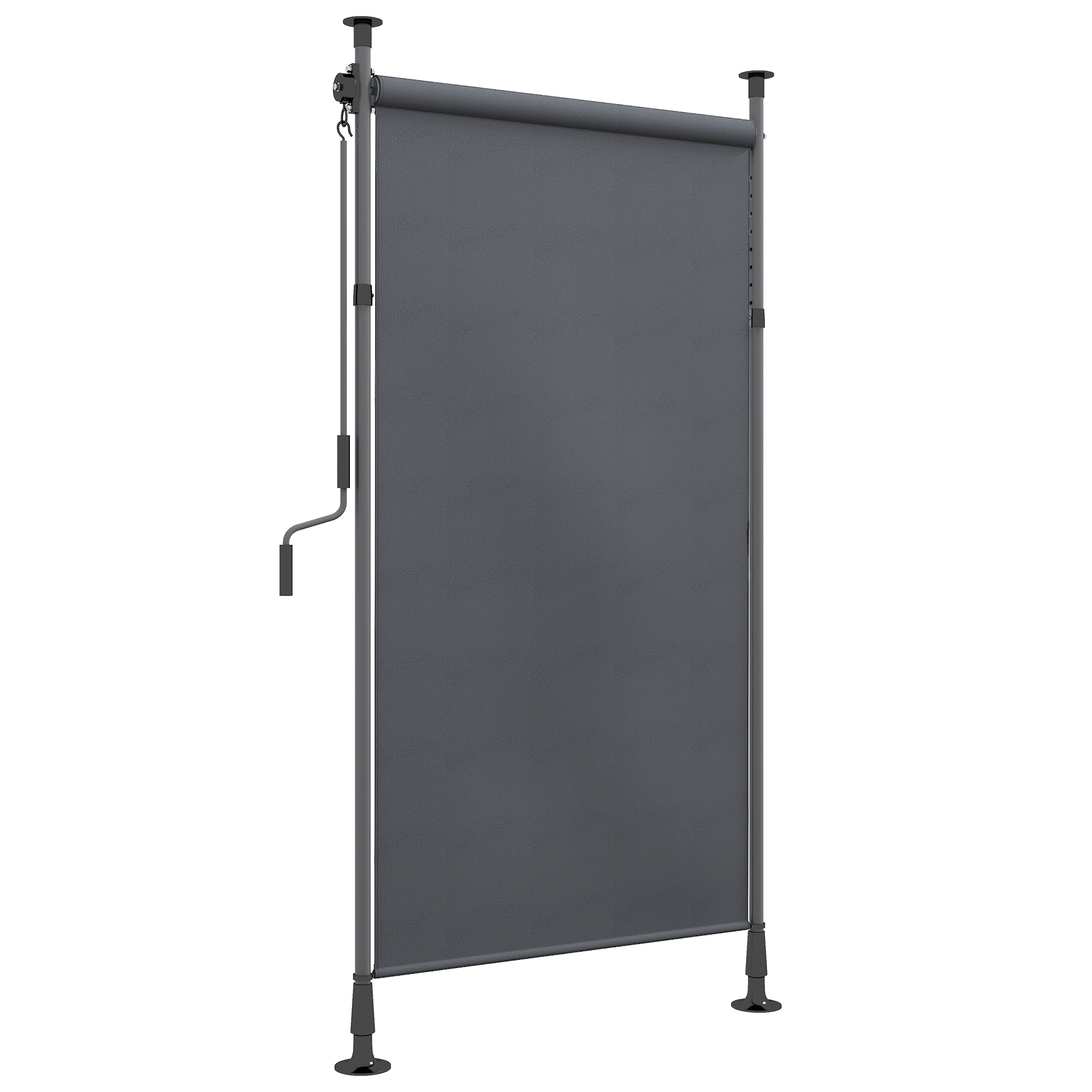 Outsunny Tenda da Giardino lunghezza regolabile con manovella, senza foratura e in alluminio, 150 x 220-310 cm, grigio scuro Aosom Italy