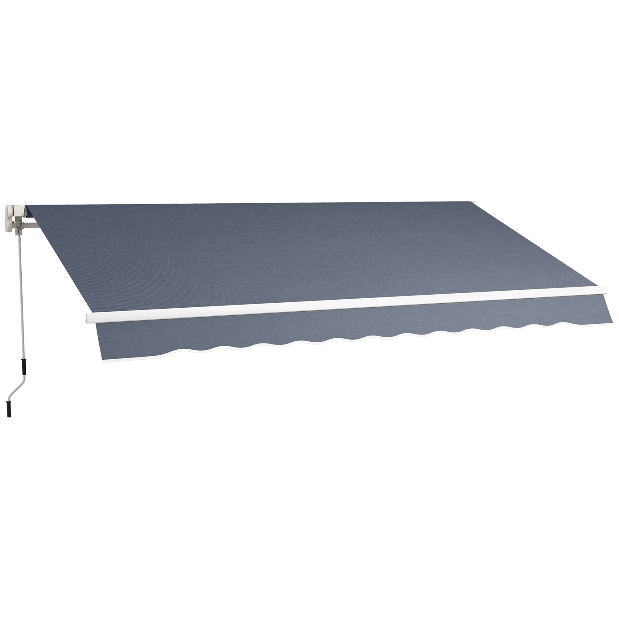 Outsunny Tenda da Sole a Bracci Avvolgibile con Apertura a Manovella in acciaio per Esterno, 360x250 cm, Grigio Aosom Italy