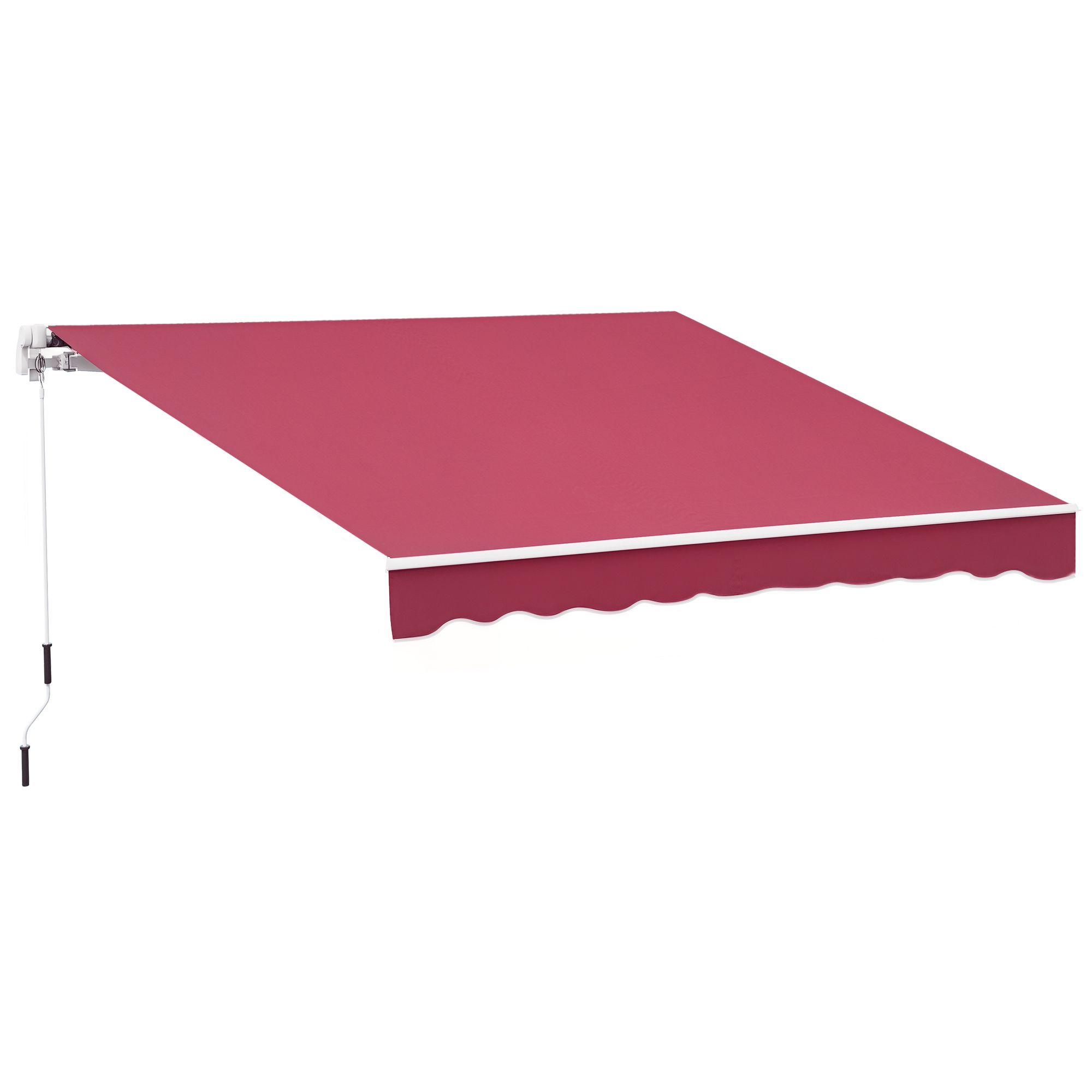 Outsunny Tenda da Sole a Bracci Avvolgibile, Tenda parasole a Manovella in Metallo e Alluminio, 4x2.5m, Rosso Scuro Aosom Italy