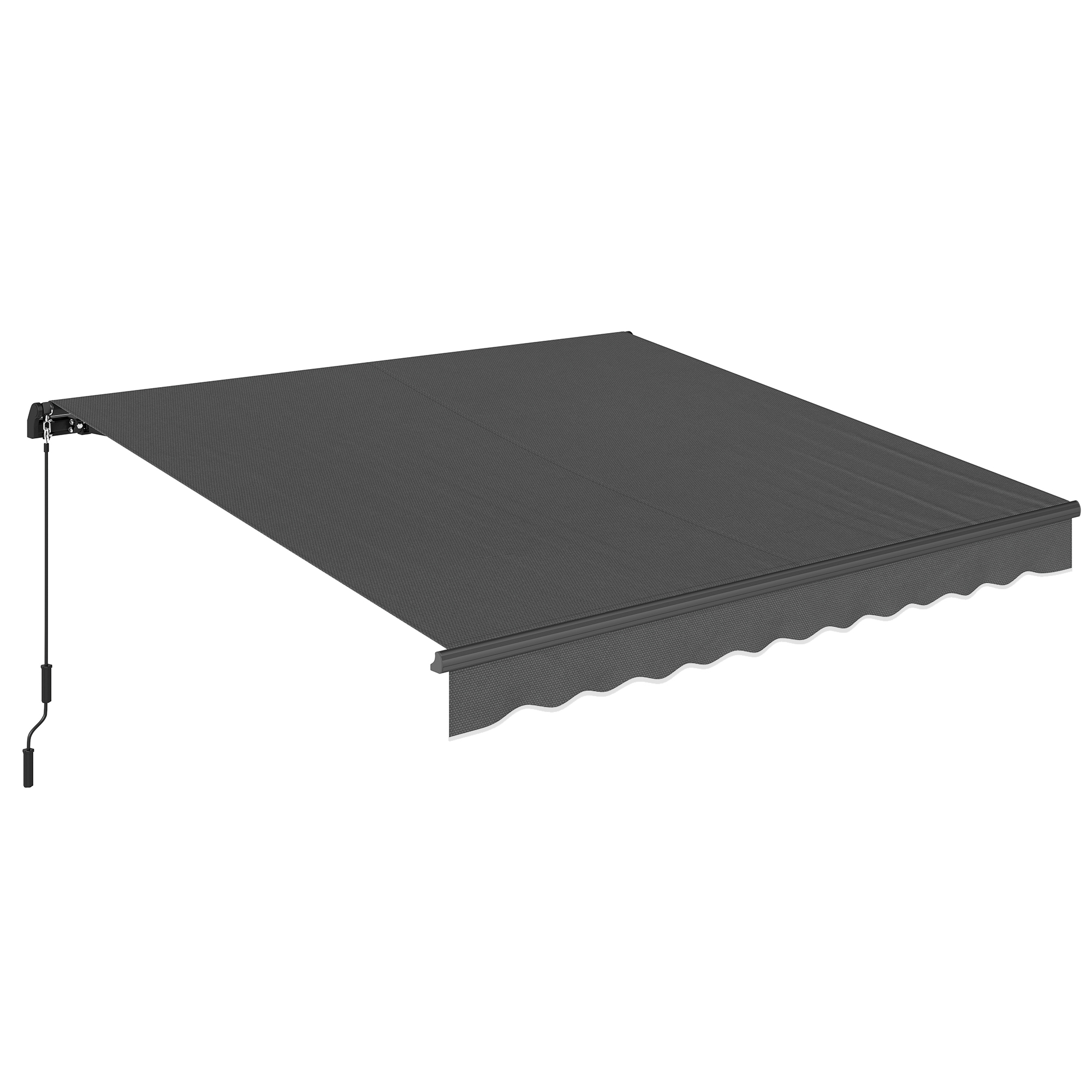 Outsunny Tenda da sole a bracci manuale 3,5x3m, tenda retrattile inclinazione regolabile, manovella, protezione UV resistenza all'acqua, grigio Aosom Italy