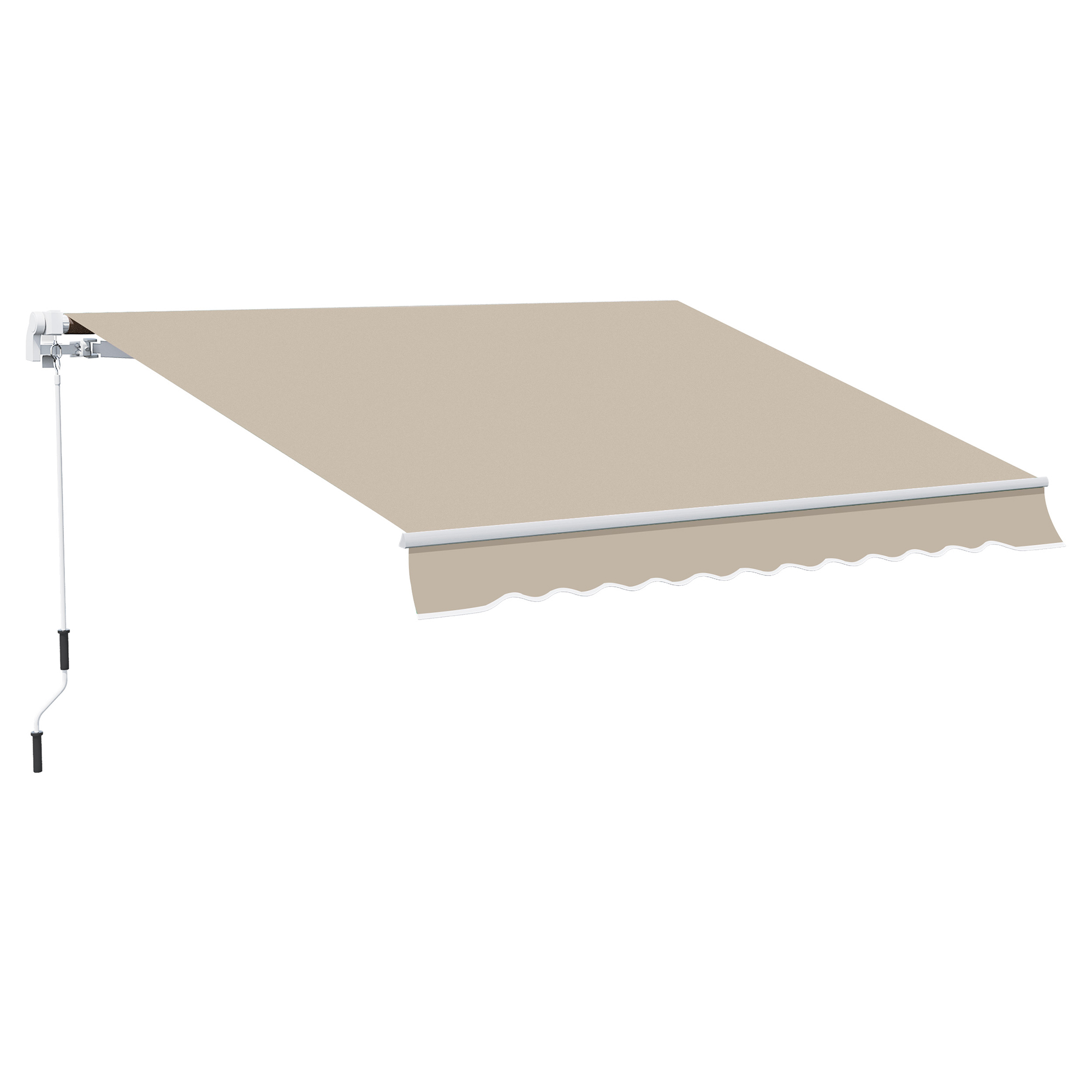 Outsunny Tenda da Sole a bracci retraibili per Esterno con Avvolgibile a Manovella in Metallo e Alluminio, 395x245cm, Beige Aosom Italy