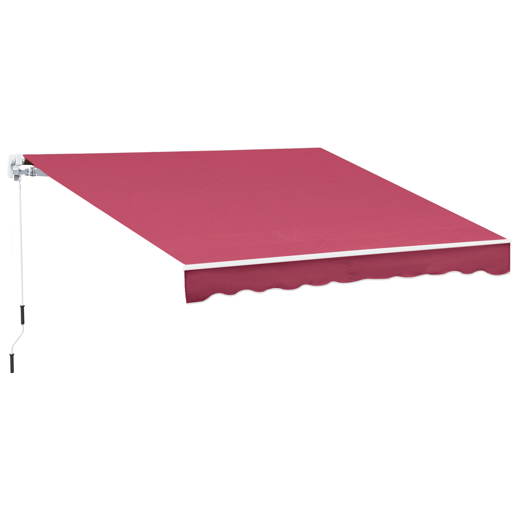 Outsunny Tenda da Sole Avvolgibile a Caduta Manuale per Porte e Finestre, in Alluminio e Poliestere Anti-UV, 295x245cm, Rosso Scuro Aosom Italy