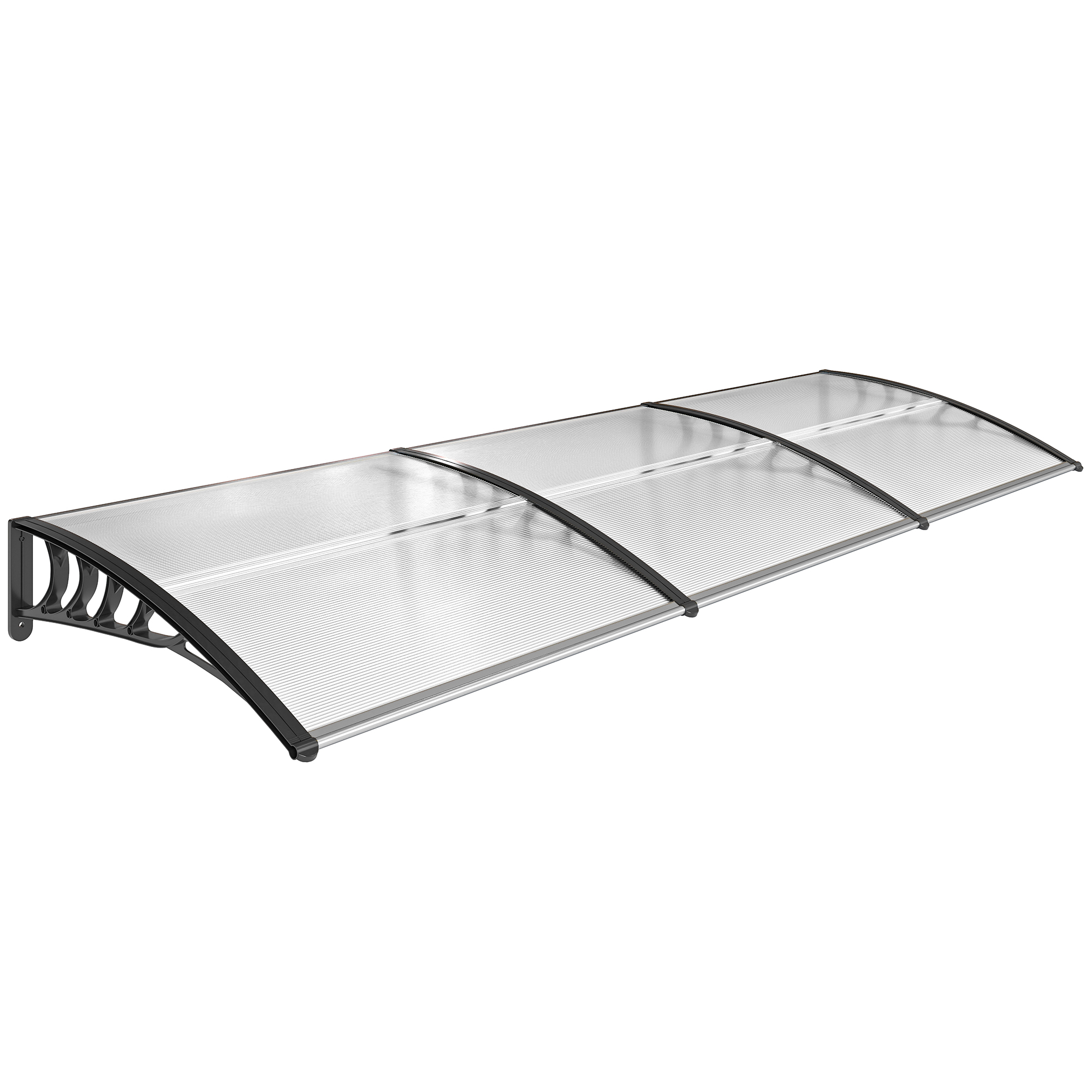 Outsunny Tenda da Sole Curva con Viti e Bulloni Inclusi, in Policarbonato, PP e Alluminio, 122x89x24 cm Aosom