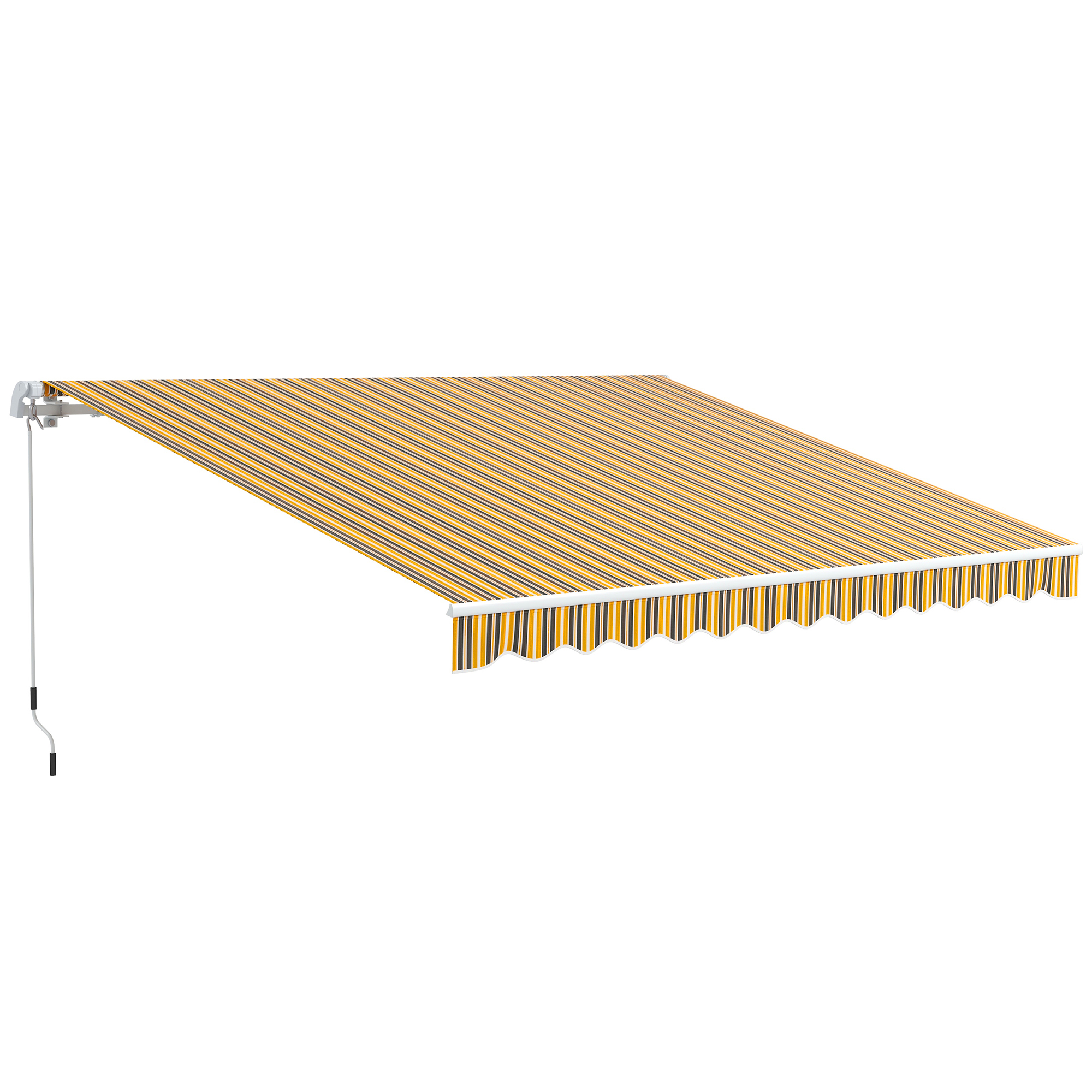 Outsunny Tenda da Sole per Esterno Avvolgibile a Bracci con Apertura a Manovella, 350x250 cm, Giallo Aosom Italy