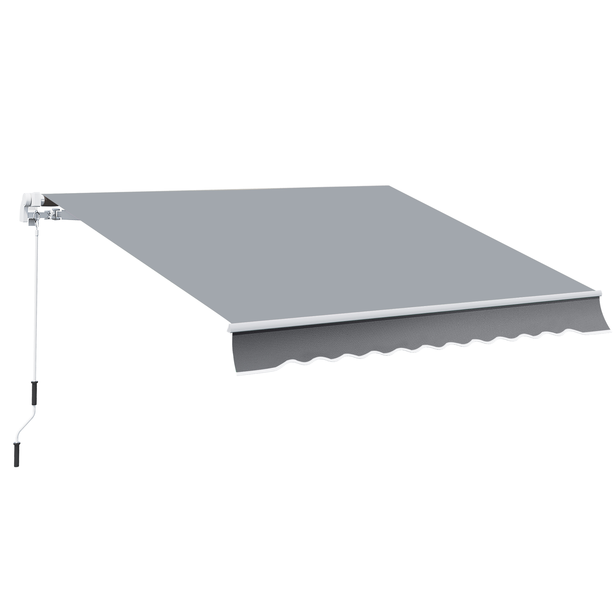 Outsunny Tenda da Sole per Esterno Avvolgibile a Manovella in Metallo e Alluminio, 395x245cm, Grigio