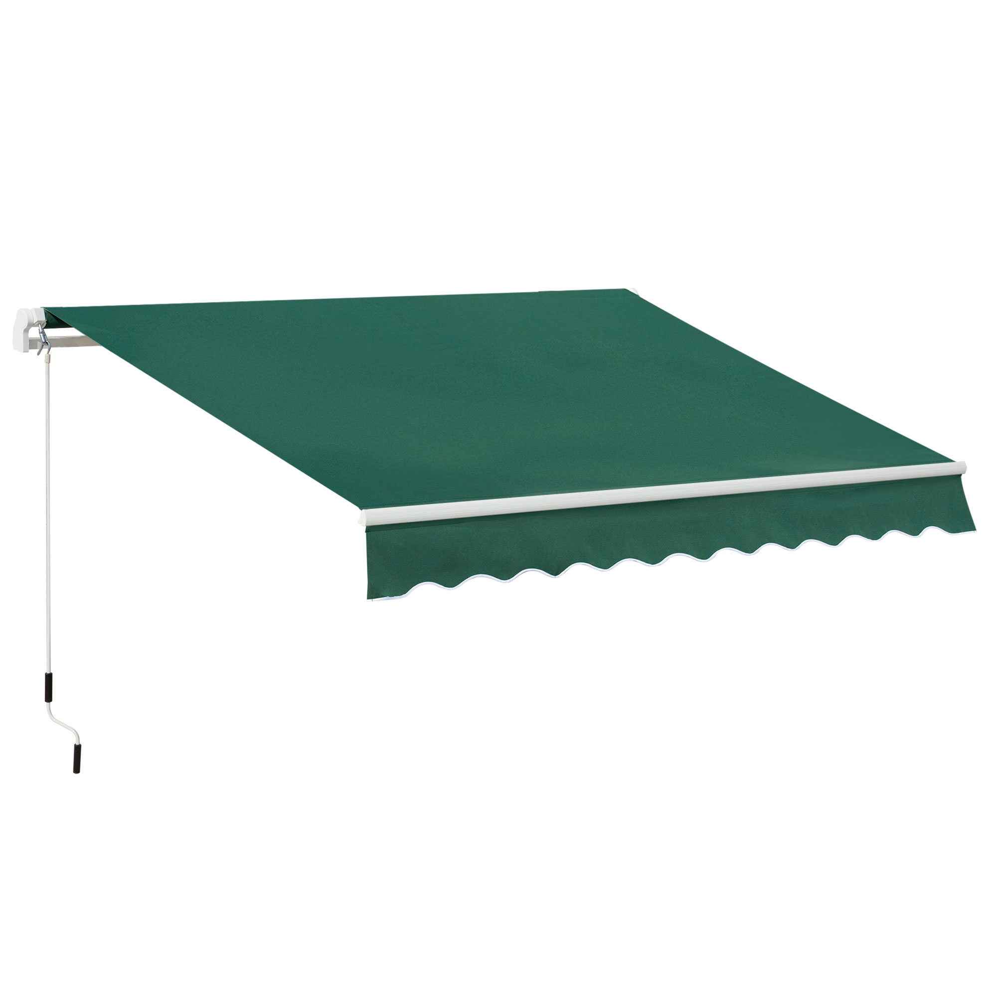 Outsunny Tenda da Sole Regolabile per Esterno a Bracci Avvolgibile con Apertura a Manovella, 295x200 cm, Verde Aosom Italy