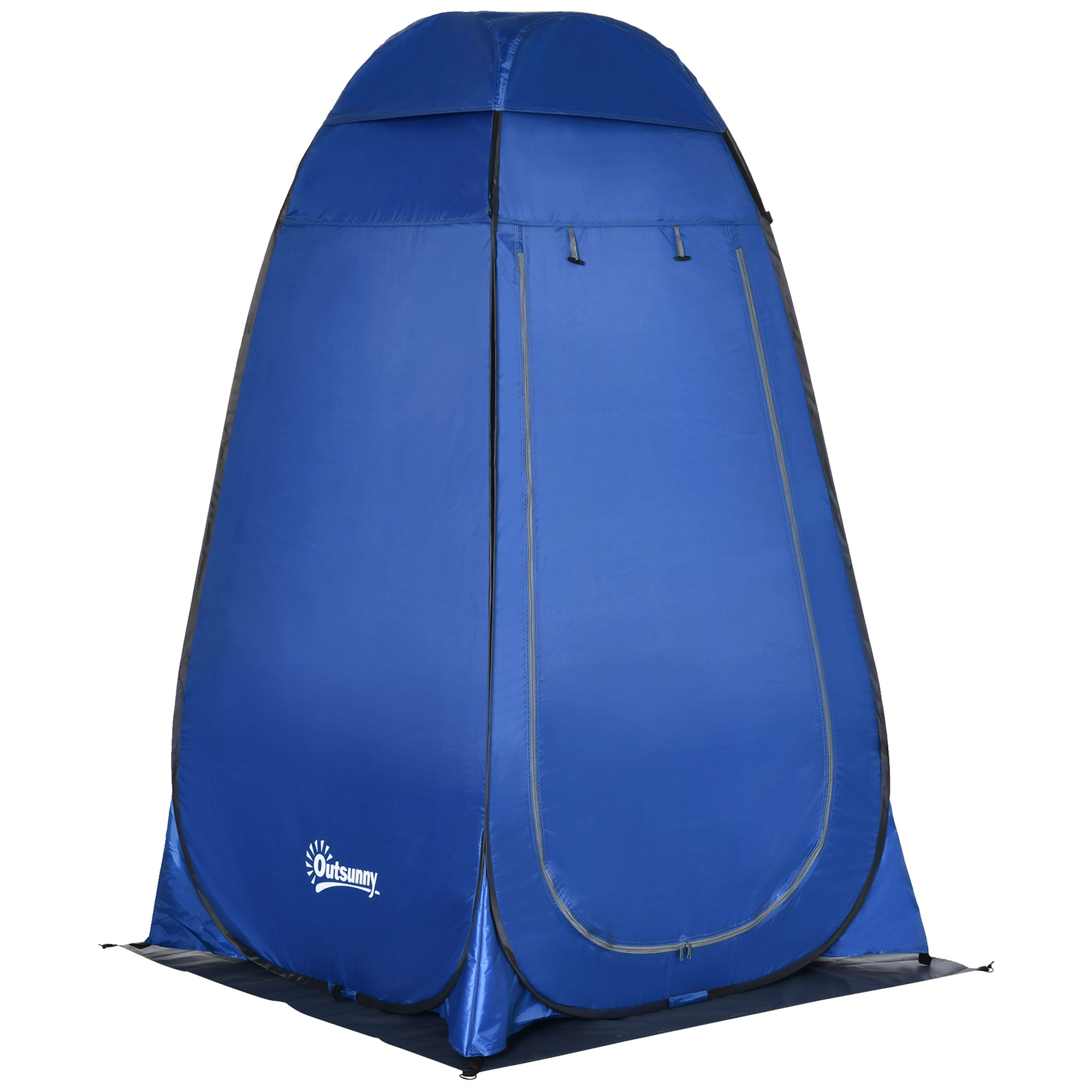 Outsunny Tenda Doccia da Campeggio e Spiaggia con Porta a Cerniera e Borsa di Trasporto, 126x124x189 cm, Blu Scuro