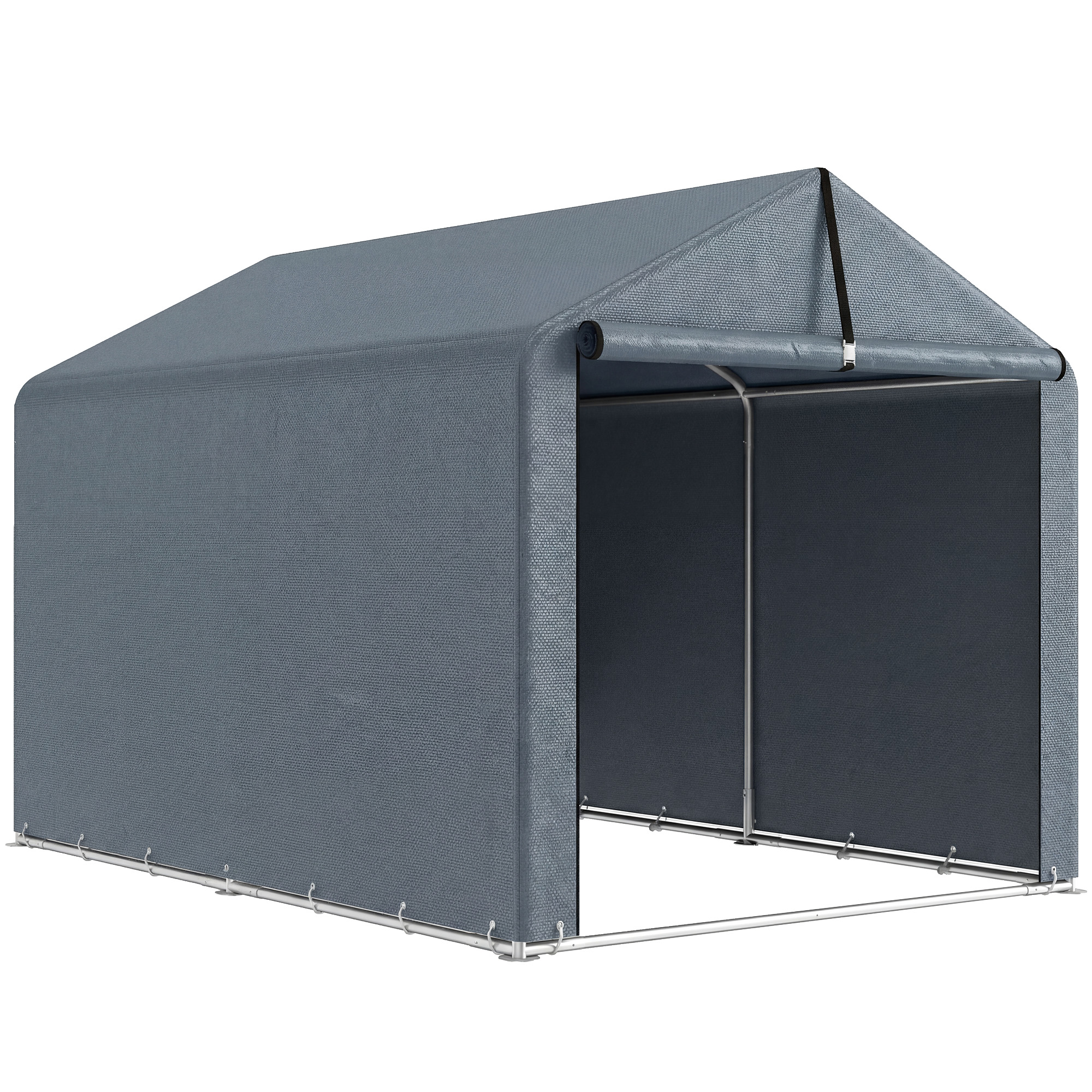 Outsunny Tenda Garage con Copertura Rinforzata Impermeabile e Ingresso Zip, in Acciaio Zincato, 162x221.5x163 cm, Grigio Aosom Italy Outsunny Tenda Garage con Copertura Rinforzata Impermeabile e Ingresso Zip, in Acciaio Zincato, 162x221.5x163 cm, Grigio Aosom Italy