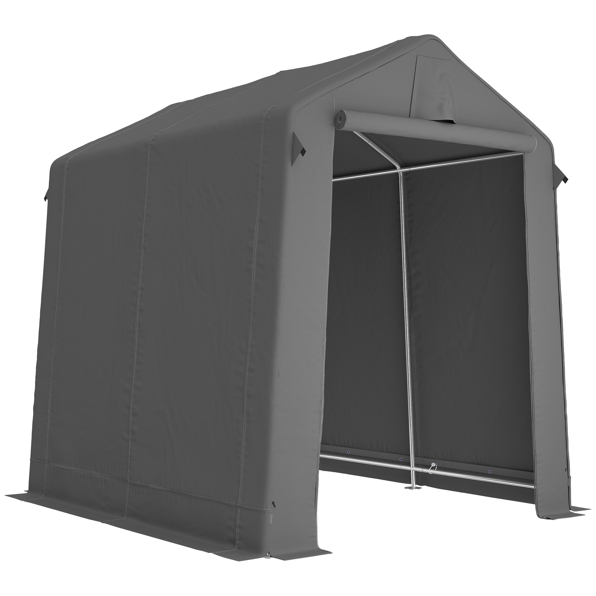 Outsunny Tenda garage impermeabile con porta avvolgibile, 2,3x1,9 m, Grigio scuro Aosom Italy