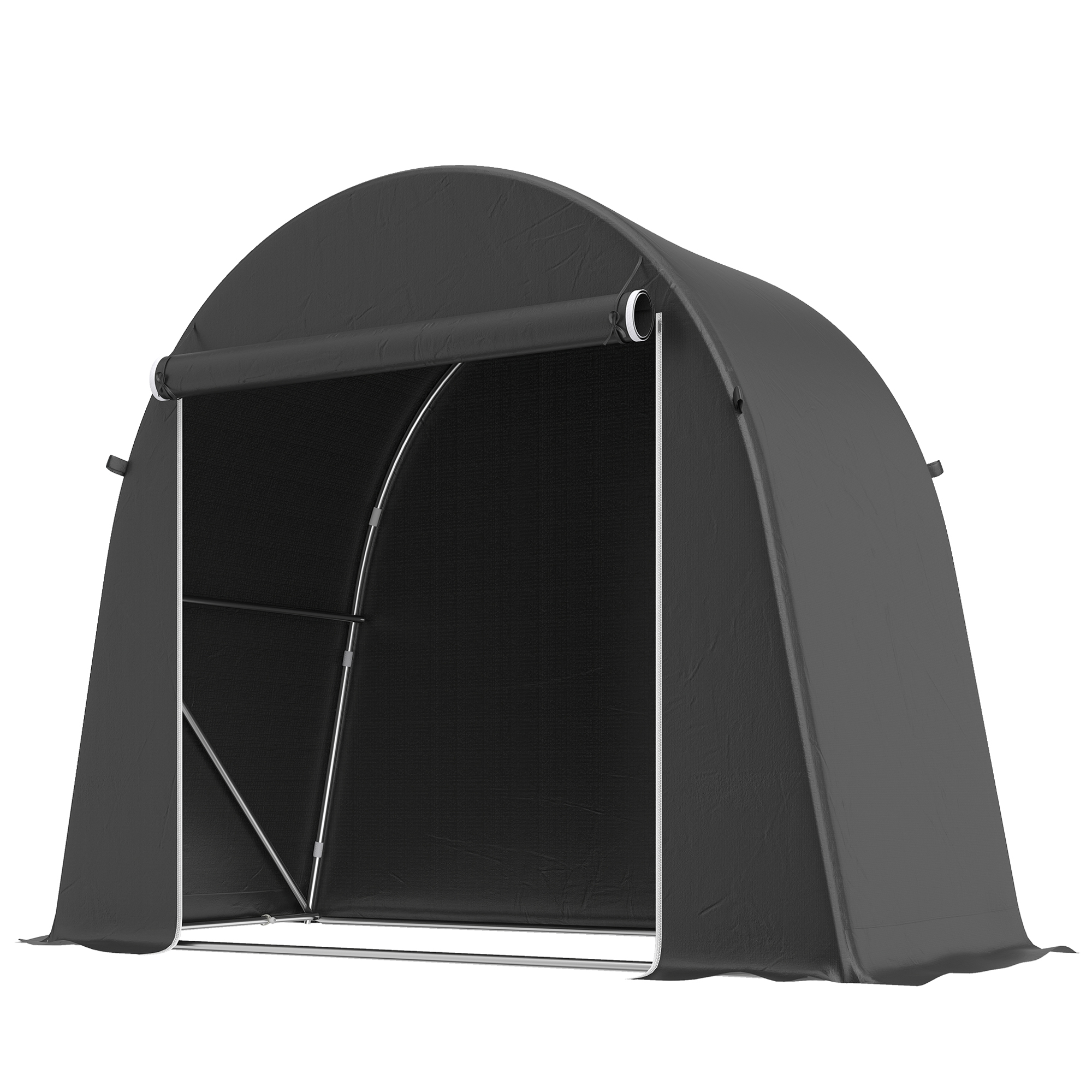 Outsunny Tenda Garage per Biciclette e Attrezzi con Ingresso a Cerniera, in PE e Metallo, 245x120x200 cm, Grigio Scuro Aosom Italy Outsunny Tenda Garage per Biciclette e Attrezzi con Ingresso a Cerniera, in PE e Metallo, 245x120x200 cm, Grigio Scuro Aosom Italy