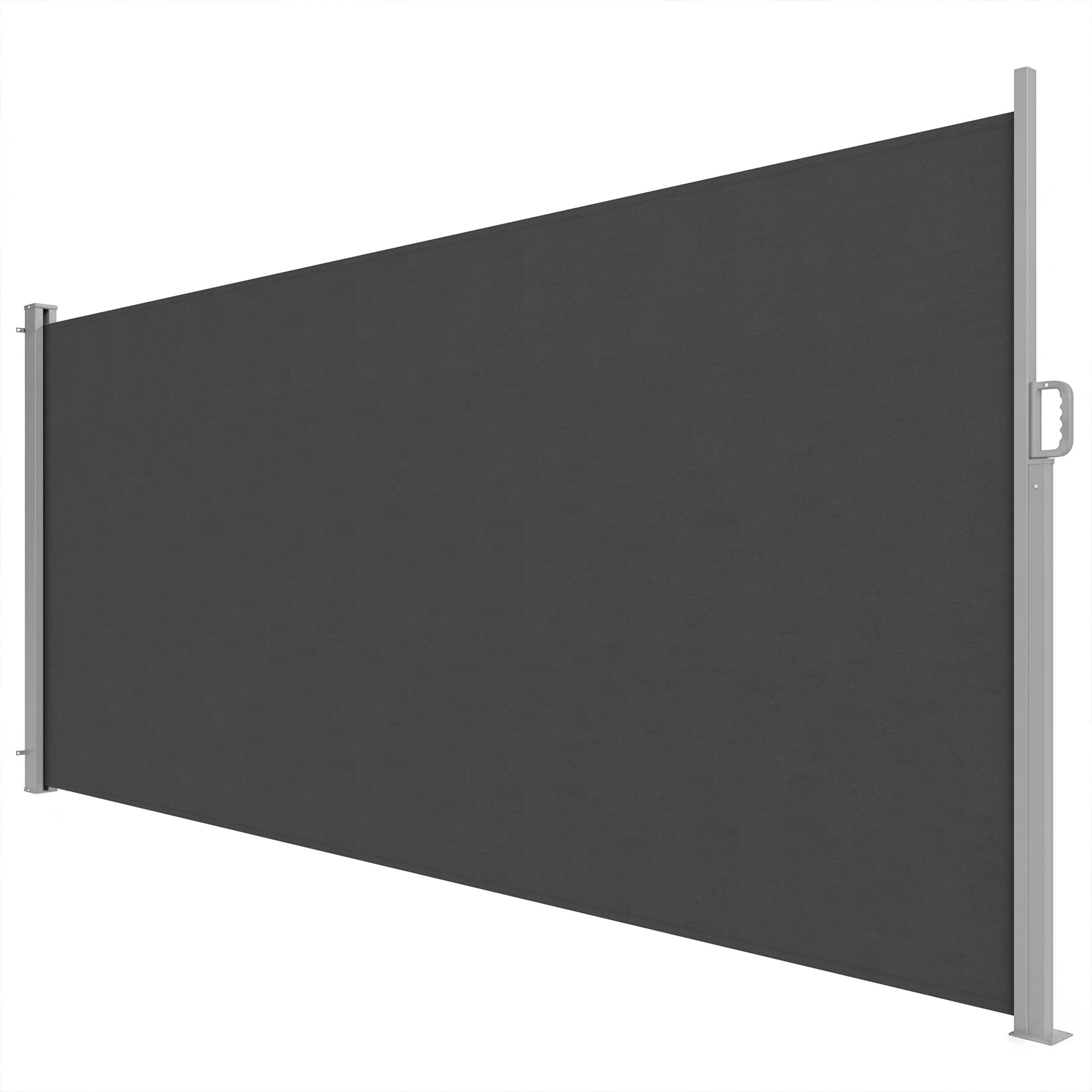 Outsunny Tenda Laterale Retrattile Impermeabile e UV 50+, in Alluminio, Acciaio e Poliestere, 420x185 cm, Grigio Scuro Aosom Italy