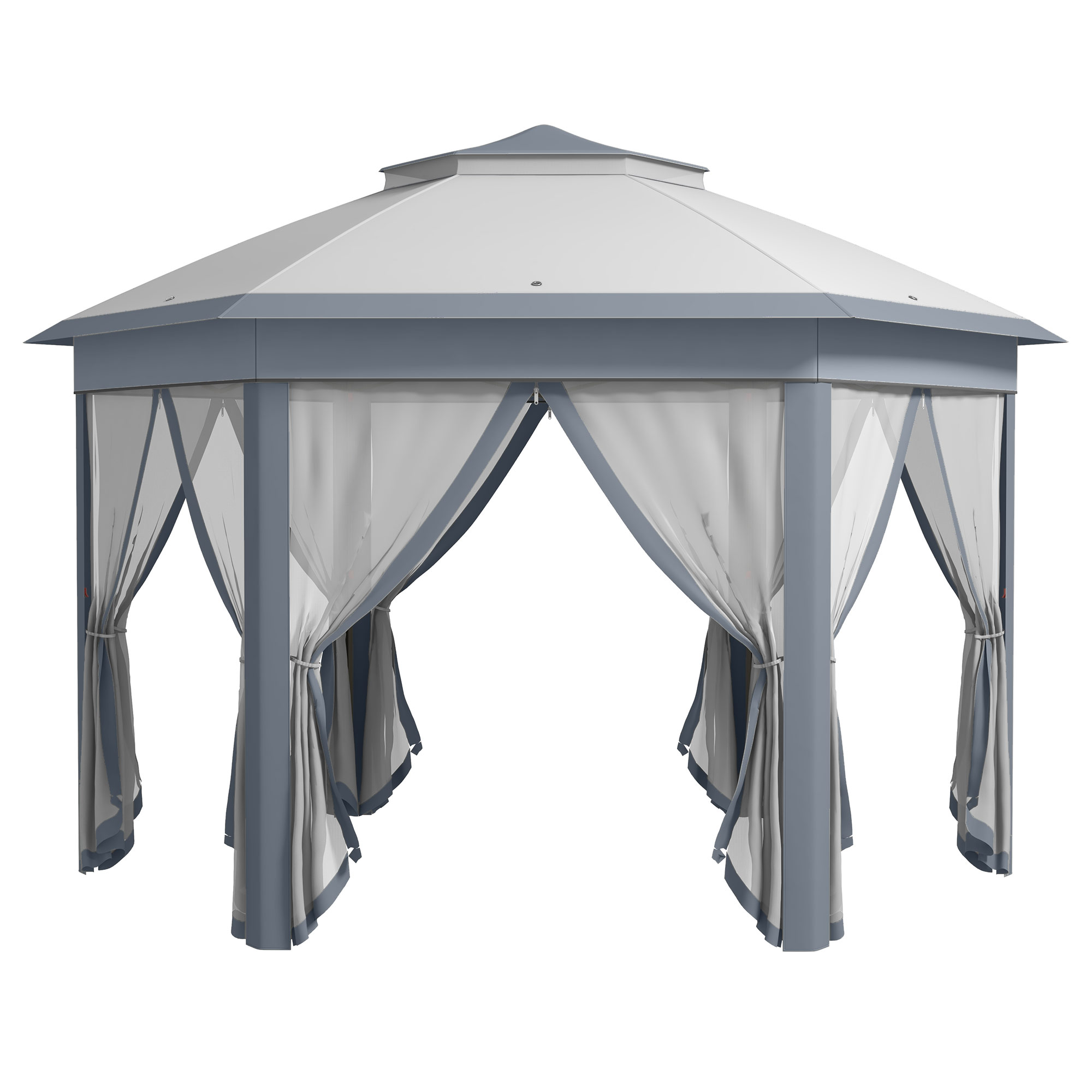 Outsunny Tenda Pieghevole 4x3,4 m con Doppio Tetto 6 Zanzariere Rimovibili e Borsa di Trasporto Anti-UV Grigio Aosom Italy Outsunny Tenda Pieghevole 4x3,4 m con Doppio Tetto 6 Zanzariere Rimovibili e Borsa di Trasporto Anti-UV Grigio Aosom Italy