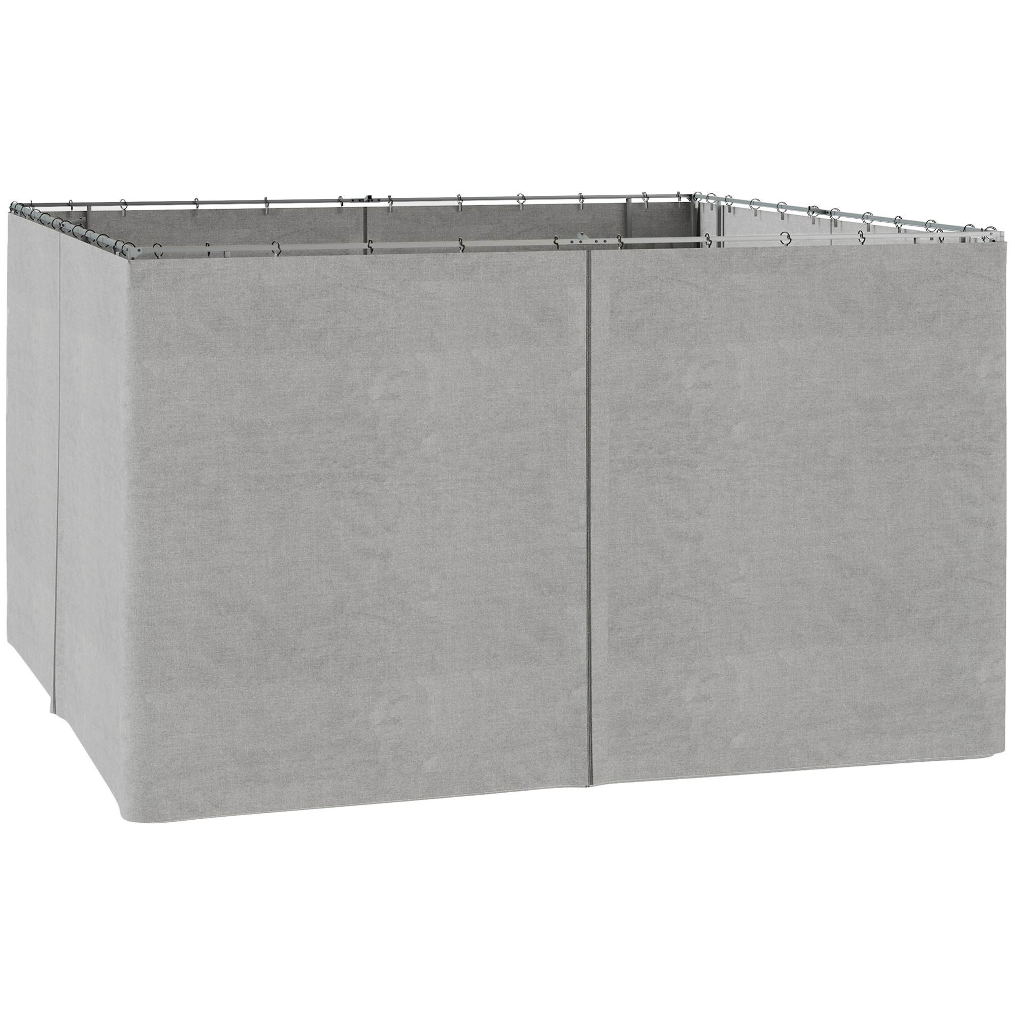 Outsunny Tendaggi di Ricambio per Gazebo, Set da 4 pezzi, per Gazebo da 3x4m, 352x205cm, Grigio Chiaro