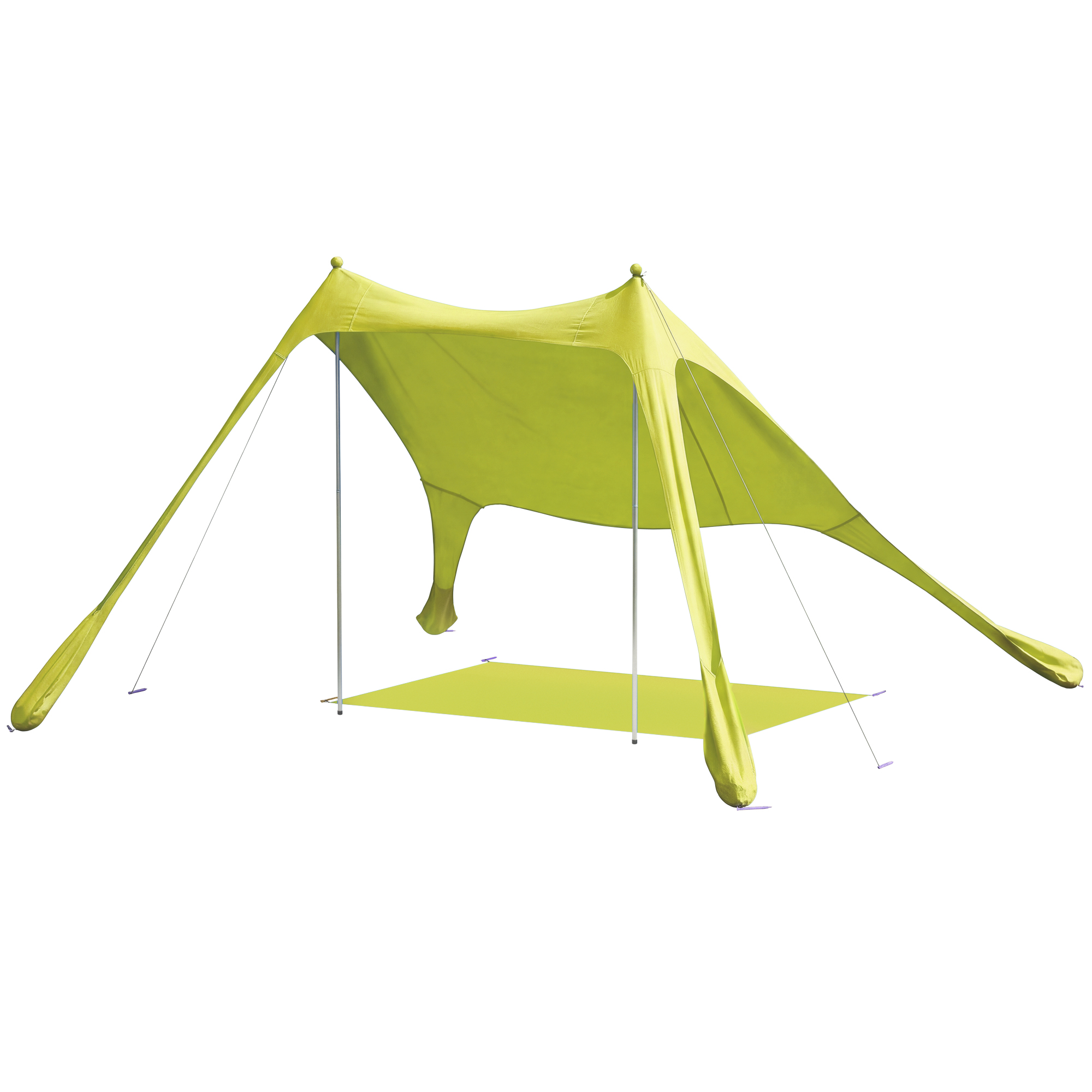Outsunny Tendalino da Spiaggia Pieghevole in Tessuto Lycra UPF50+, con Pali in Alluminio, Pala Picchetti e Borsa da Trasporto, Verde Aosom Italy