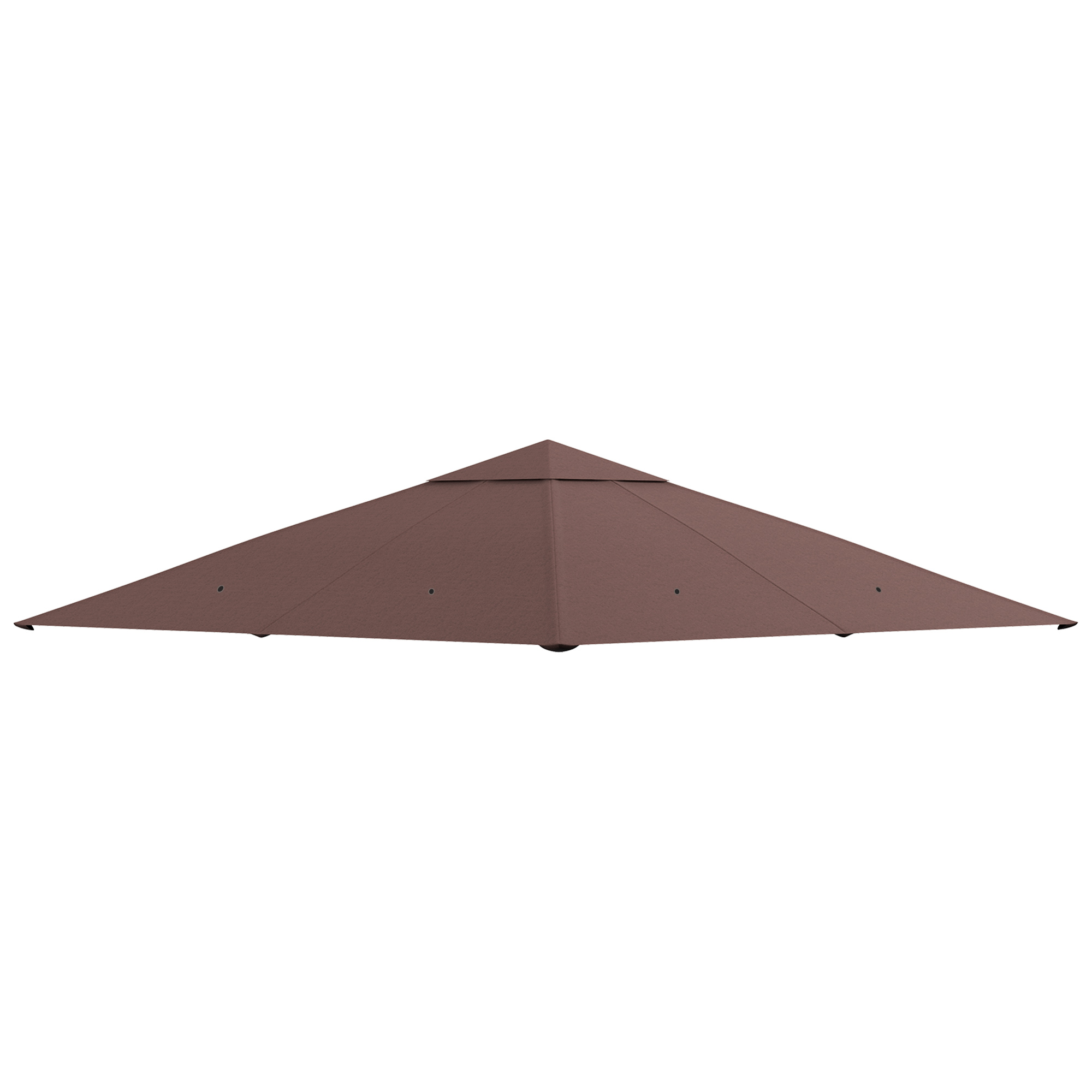 Outsunny Tetto di Ricambio 3x3m, Telo Sostitutivo per Gazebo da Giardino in Poliestere con Foro di Ventilazione, Color caffè Aosom