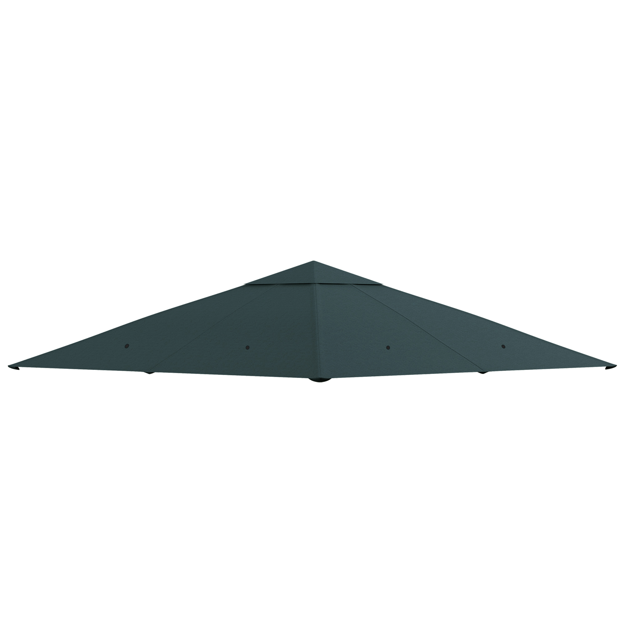 Outsunny Tetto di Ricambio 3x3m, Telo Sostitutivo per Gazebo da Giardino in Poliestere con 8 Fori di Ventilazione, Grigio