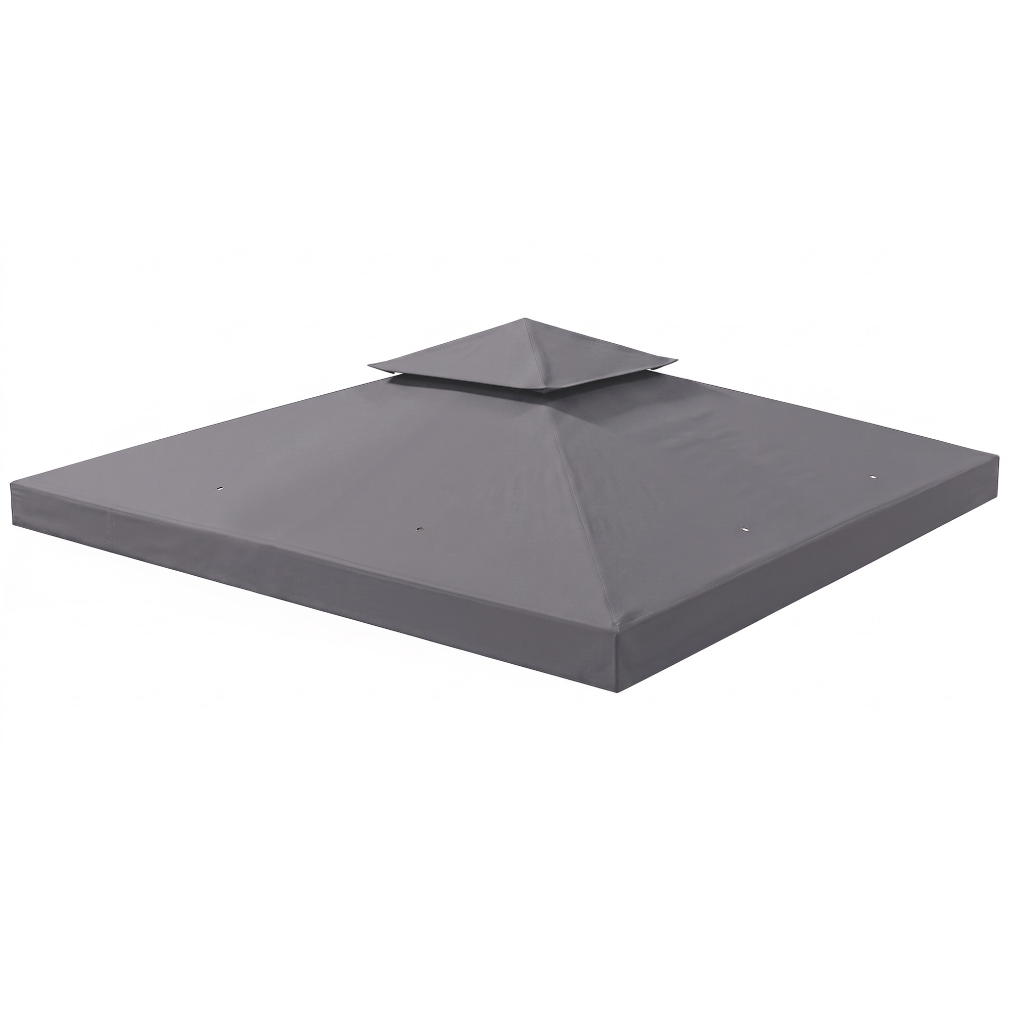 Outsunny Tetto di Ricambio per Gazebo 3x3m a 2 Livelli e Resistente ai Raggi UV, Grigio Scuro