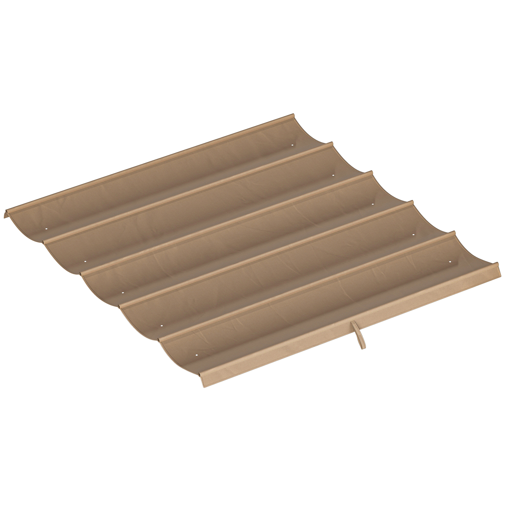 Outsunny Tetto per Gazebo Pergola con 10 Fori di Drenaggio in Poliestere, 250x255 cm, per Pergola 3x3m, Marrone Chiaro Aosom Italy