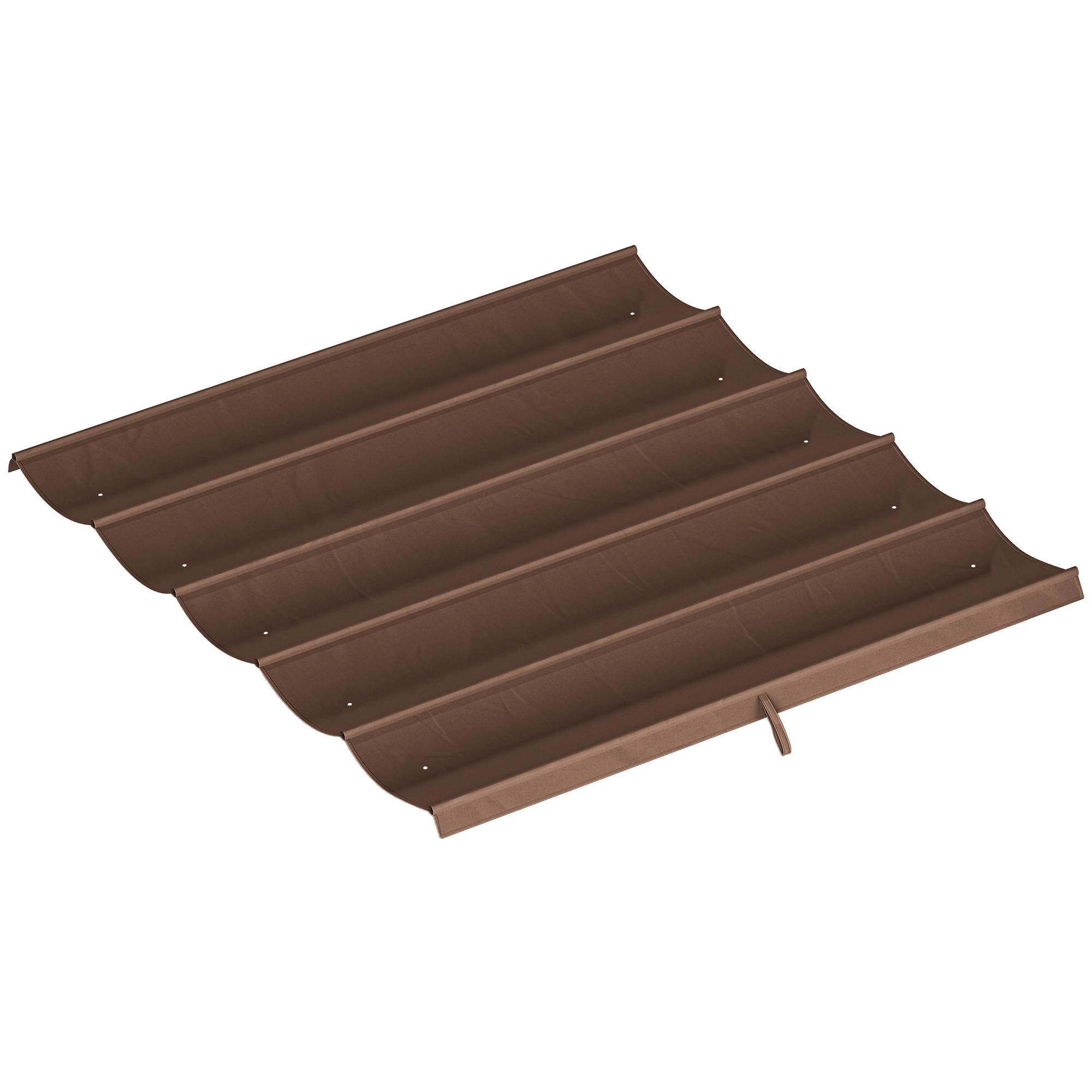 Outsunny Tetto per Gazebo Pergola con 10 Fori di Drenaggio in Poliestere, 250x255 cm, per Pergola 3x3m, Caffè Aosom Italy
