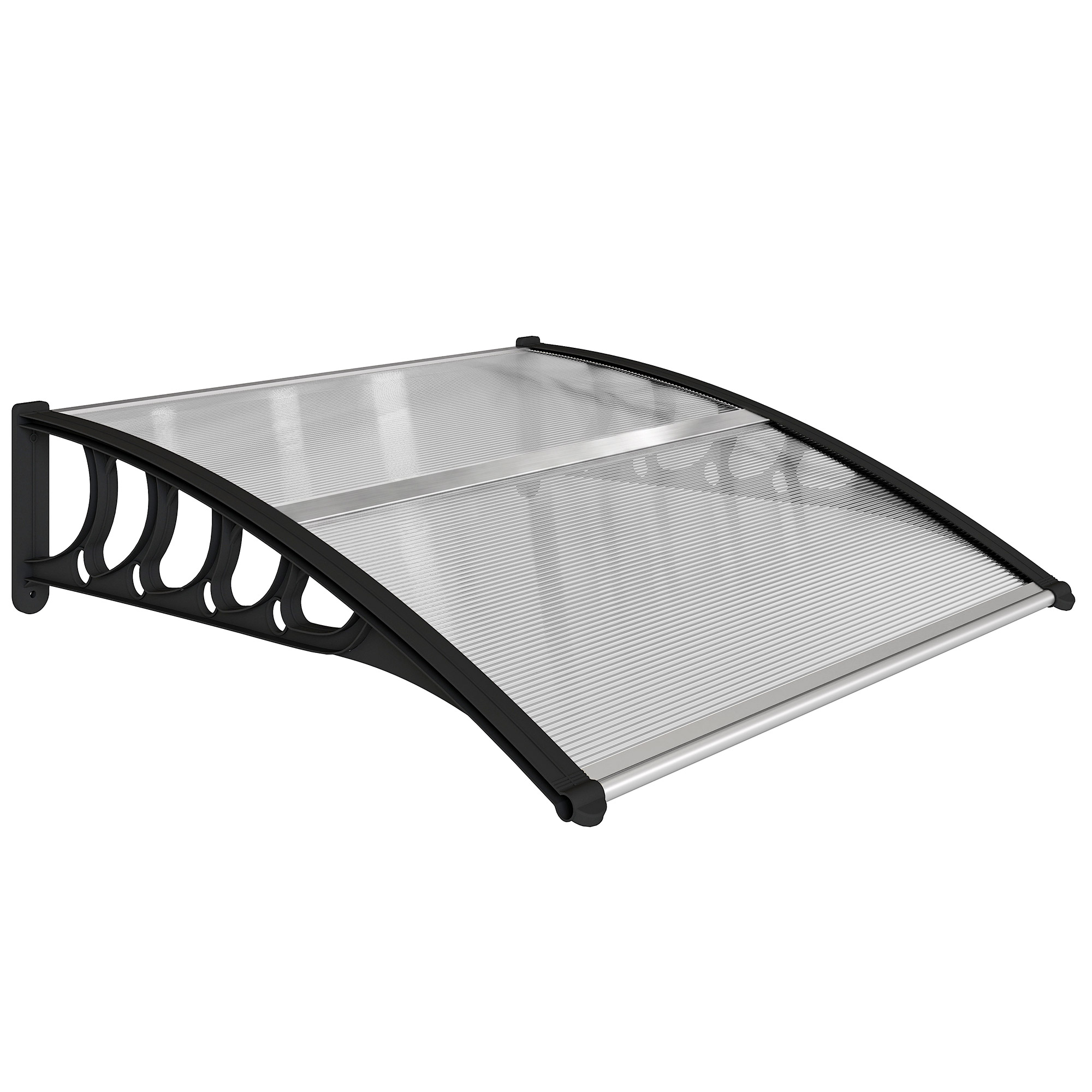 Outsunny Tettoia da Esterno in Policarbonato per Porte e Finestre, 103x96.5x27cm, Trasparente Aosom Italy