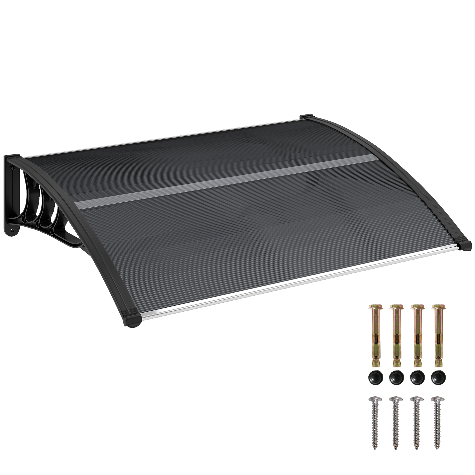 Outsunny Tettoia in Policarbonato Anti-UV da Esterno per Porte e Finestre, 100x80cm Aosom