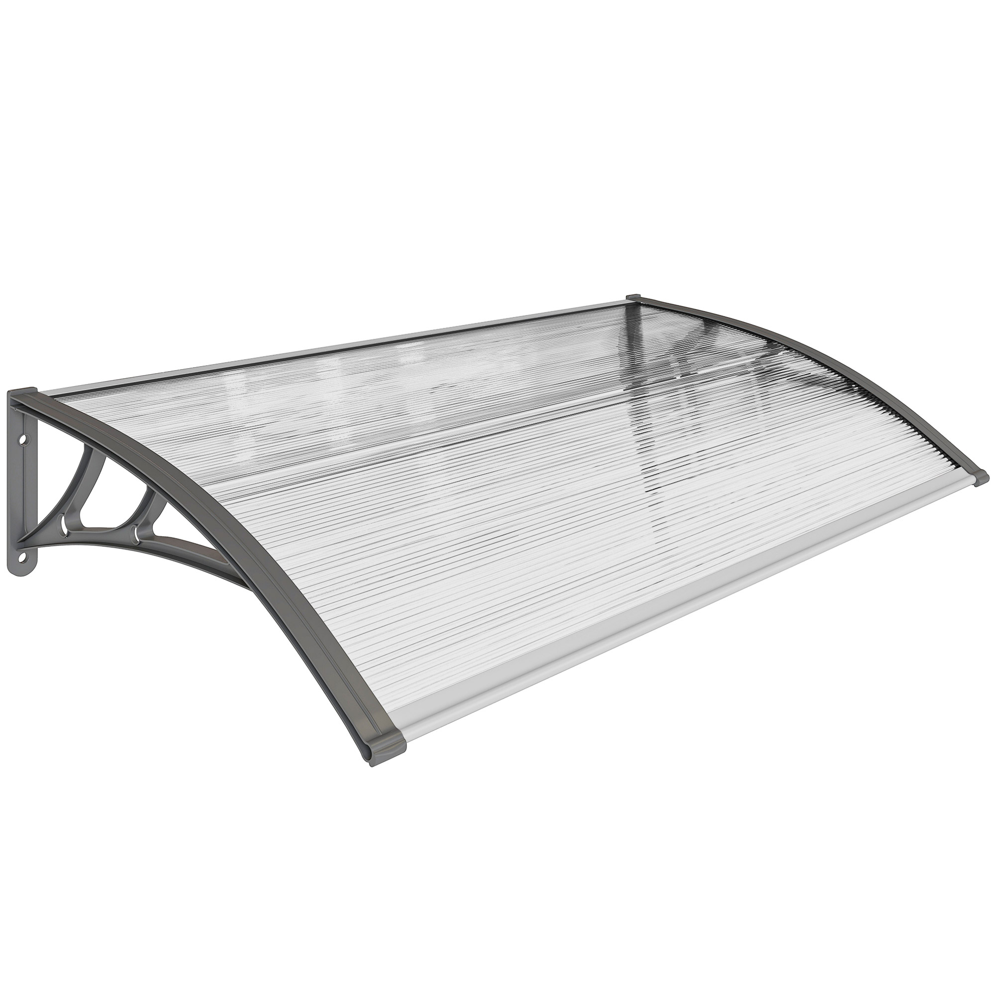 Outsunny Tettoia Moderna in Policarbonato, Alluminio e PP per Balconi, Finestre e Porte, 110x60x18 cm Aosom Italy