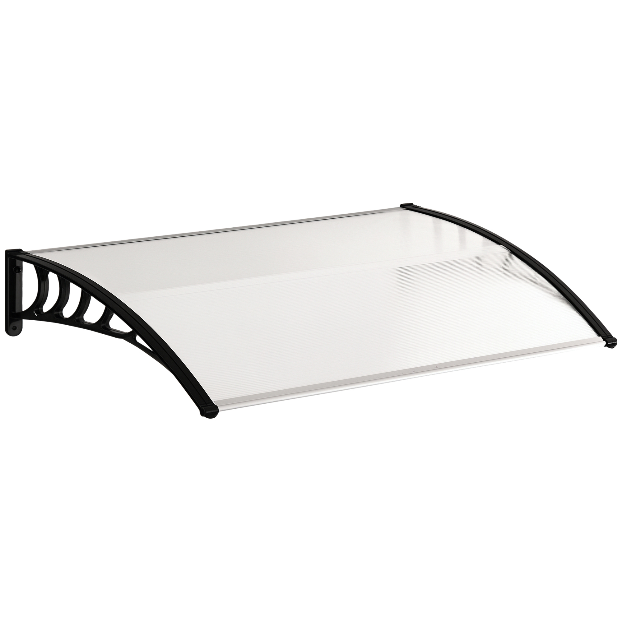 Outsunny Tettoia per Esterni Curva con Viti e Bulloni Inclusi, in Policarbonato, PP e Alluminio, 122x89x24 cm Aosom