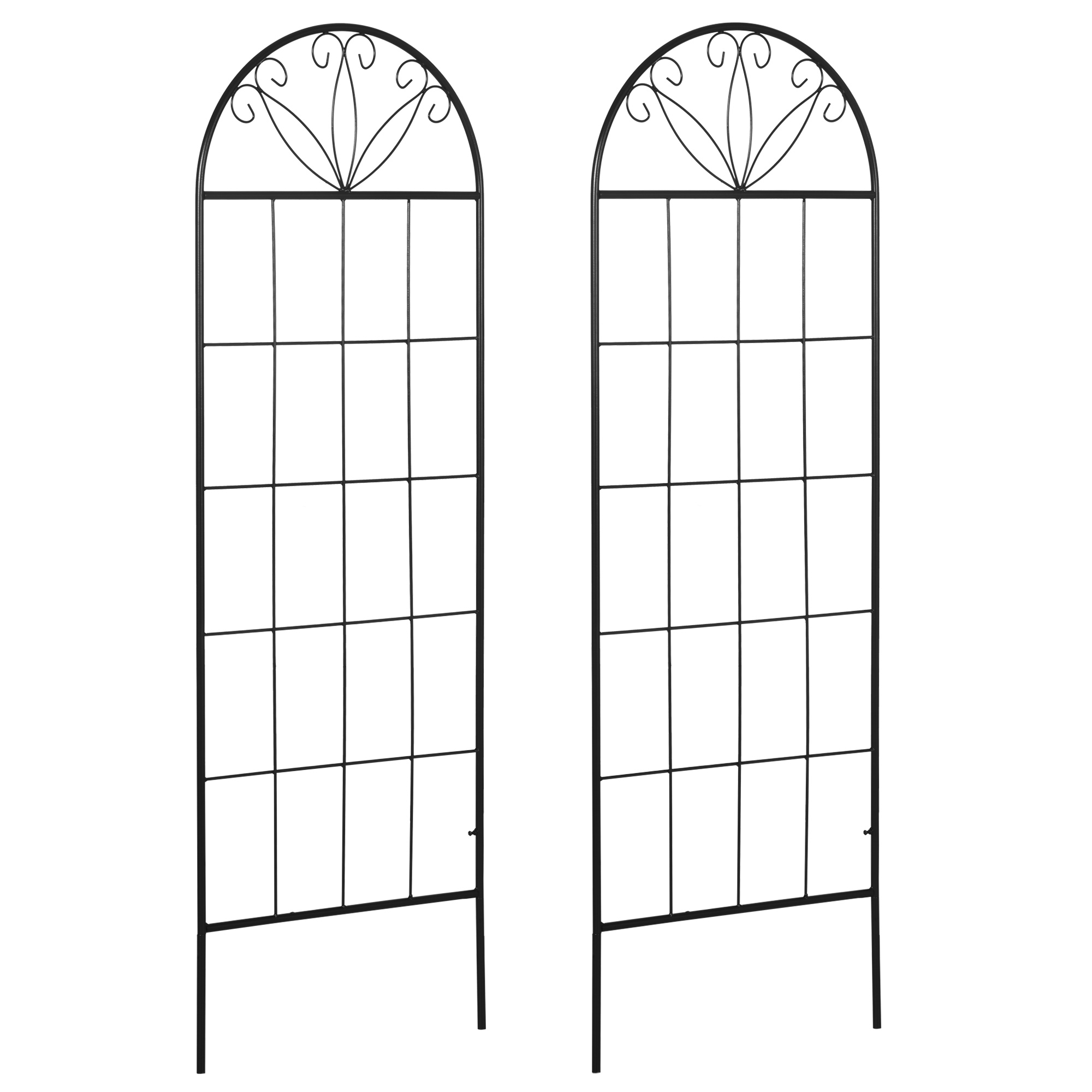 Outsunny Traliccio da giardino Per Piante Rampicanti in metallo, 51x152 cm, Nero Aosom Italy