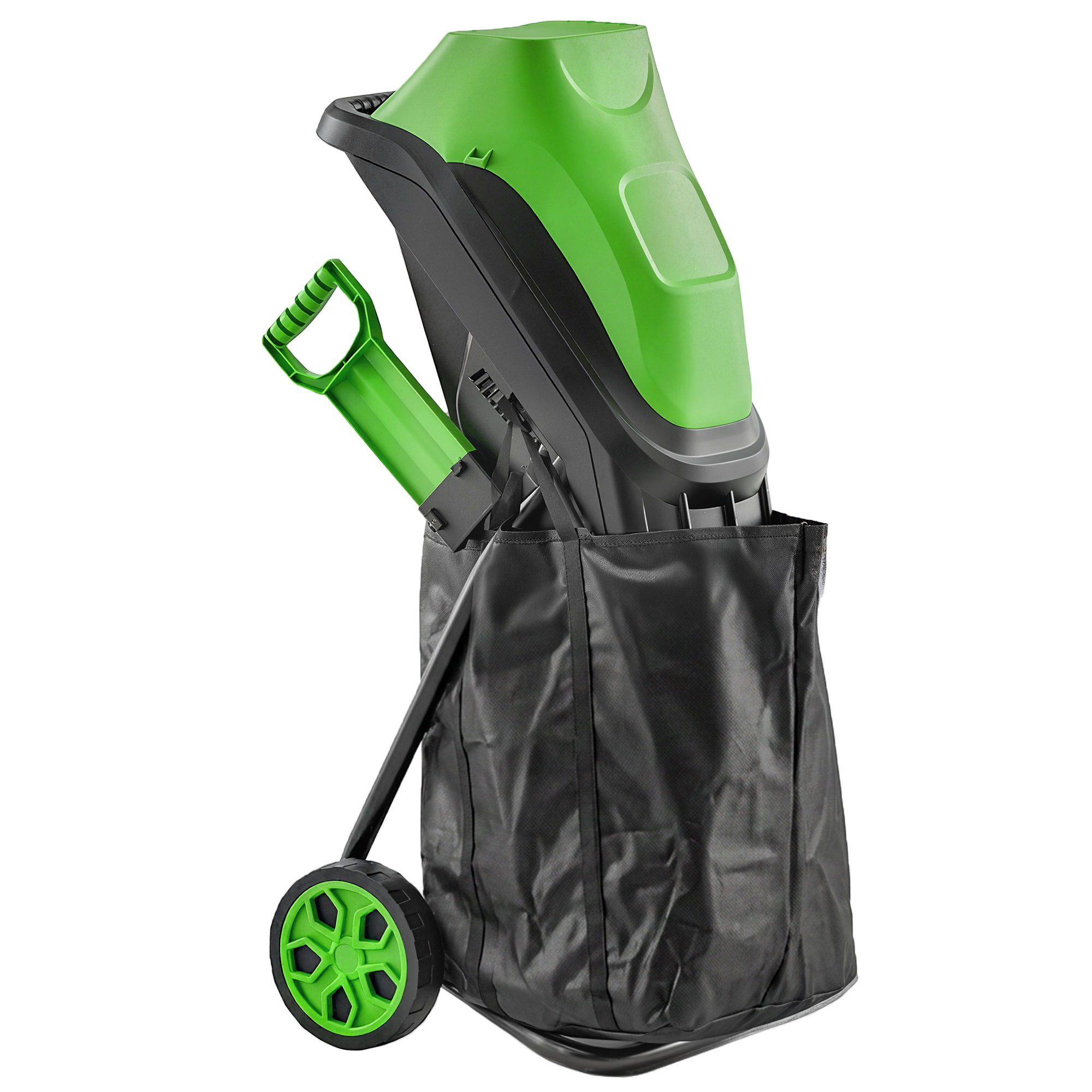 Outsunny Trituratore Elettrico di Vegetali 2500 W, Trituratore per Rami con Sacco di Raccolta 45L, 4300 giri/min, 44x34x96cm, Verde Aosom Italy
