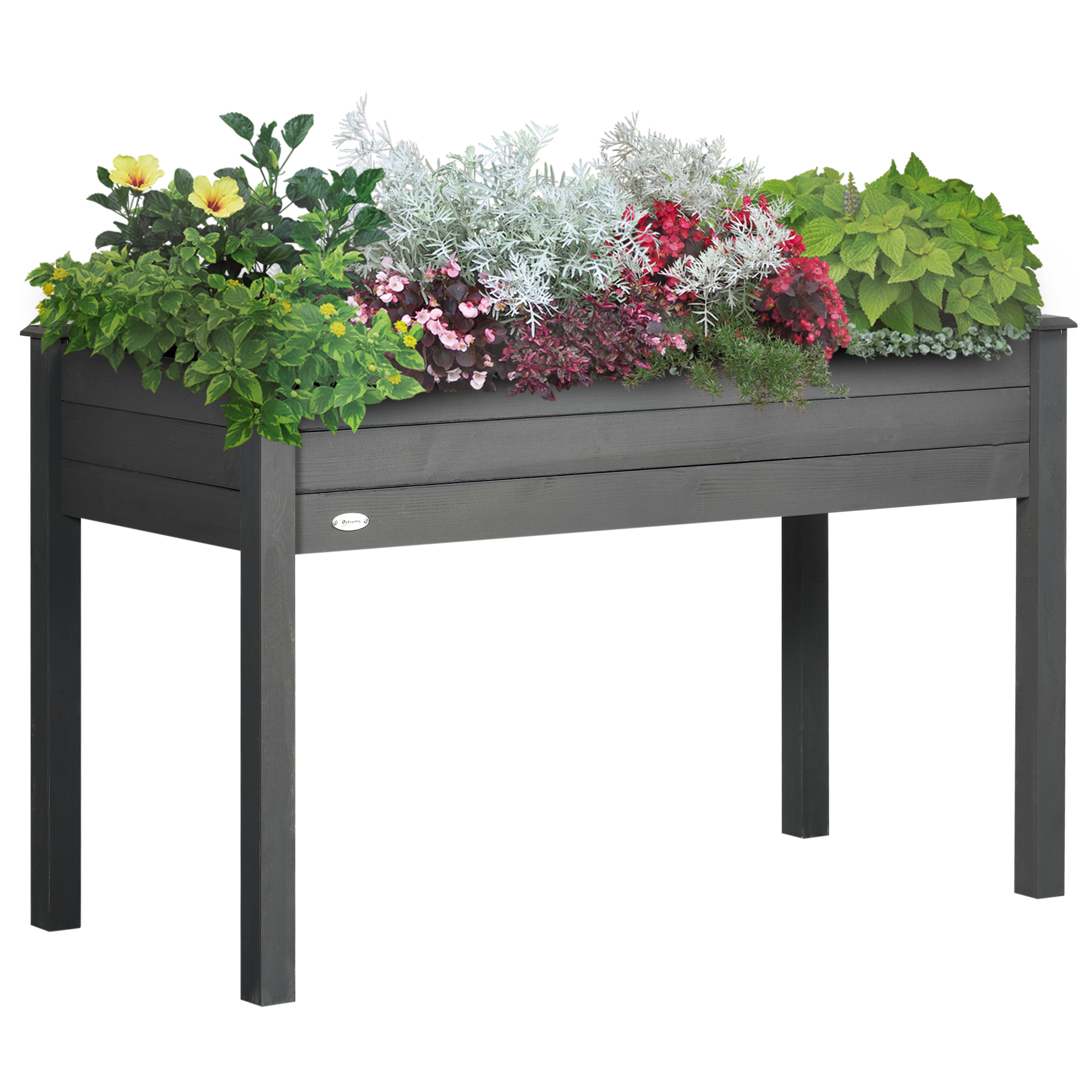 Outsunny Vaso da Giardino Rialzato dim. 123L x 57l x 76H cm Inserti per l'Irrigazione + Feltro per il Drenaggio Legno Massello di Abete Outsunny Vaso da Giardino Rialzato dim. 123L x 57l x 76H cm Inserti per l'Irrigazione + Feltro per il Drenaggio Legno Massello di Abete