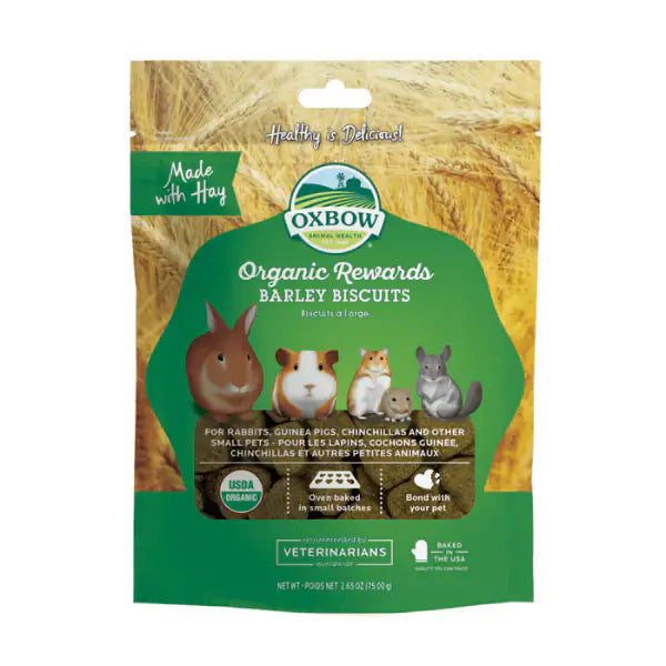 Oxbow Barley Biscuits biscotti d'orzo biologici 70 gr - Mangime per conigli - 1° ORDINE? scegli tra BZR5 - BZR20 + 200 pt fedeltà