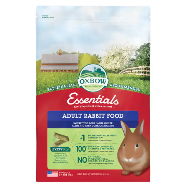 Oxbow Essential Adult Rabbit Food 2,27 kg - Mangime per conigli - 1° ORDINE? scegli tra BZR5 - BZR20 + 200 pt fedeltà
