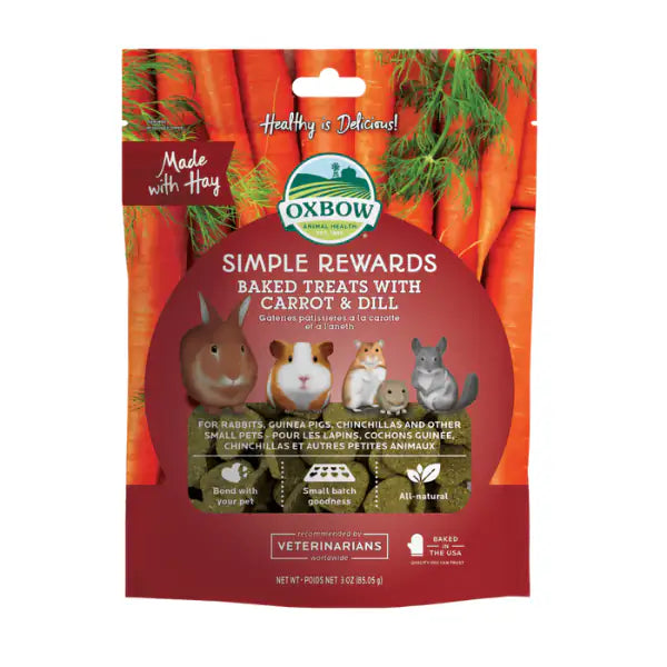 Oxbow Simple Rewards Baked Treats 60 gr Carrot & Dill - Mangime per conigli - 1° ORDINE? scegli tra BZR5 - BZR20 + 200 pt fedeltà