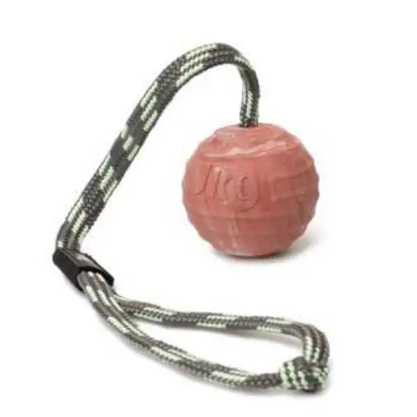 Palla in gomma naturale con laccio in caucciù naturale Julius K9 con Maniglia - palla da 6 cm - Giochi per cani - 1° ORDINE? scegli tra BZR5 - BZR20 + 200 pt fedeltà