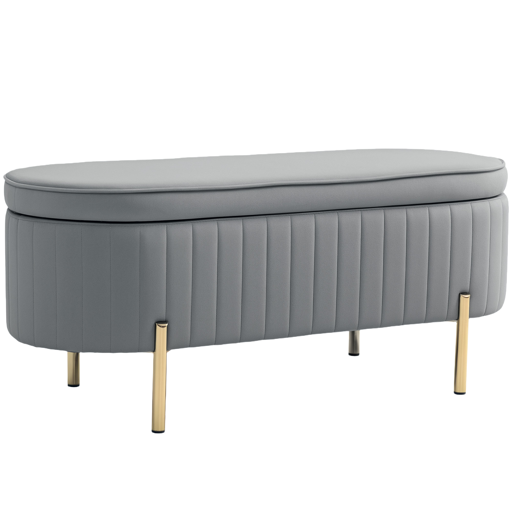 Panca contenitore HOMCOM, letto in velluto, baule portaoggetti con coperchio, piedini in metallo, capacità 72 L, fino a