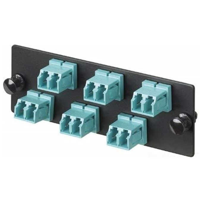 Panduit FAP12WAQDLCZ Pannello Adattatore Fibra 12 Porte LC Duplex OM3-OM4 con Manicotti in Zirconia colore Acqua Panduit FAP12WAQDLCZ Pannello Adattatore Fibra 12 Porte LC Duplex OM3-OM4 con Manicotti in Zirconia colore Acqua