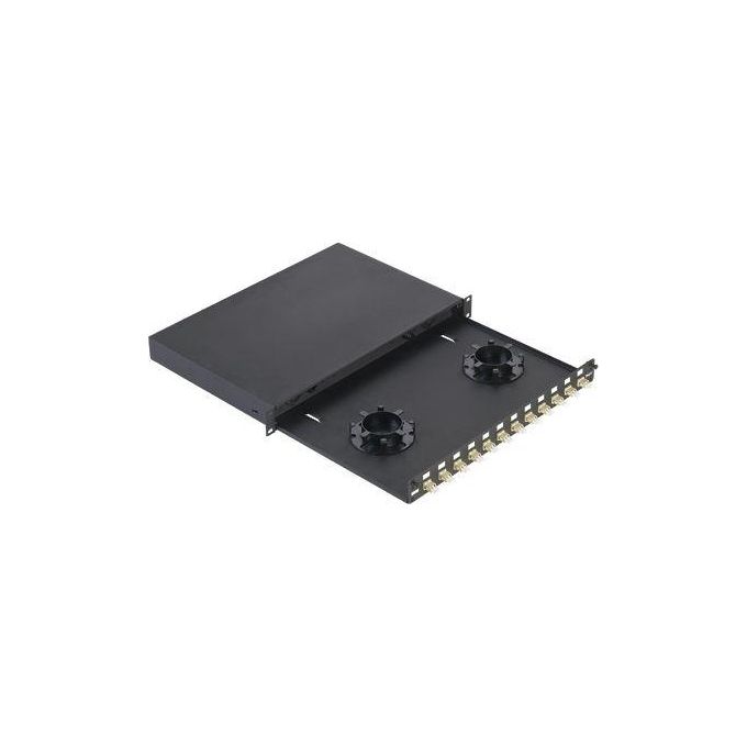 Panduit FD1W12AQDLCZ Cassetto Ottico Estrabile 1U 12 Porte LC Duplex Fibra Multimodale OM3 colore Nero
