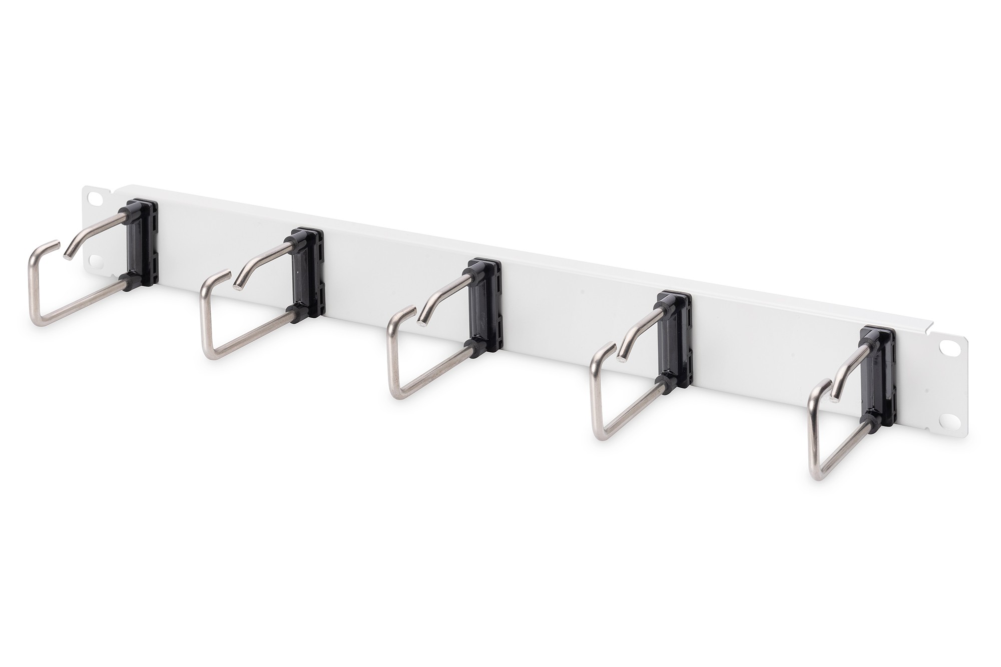 Pannello Di Gestione Cavi 1He 5 Anelli In Acciaio 40X75 Mm Grigio (Ral 7035)
