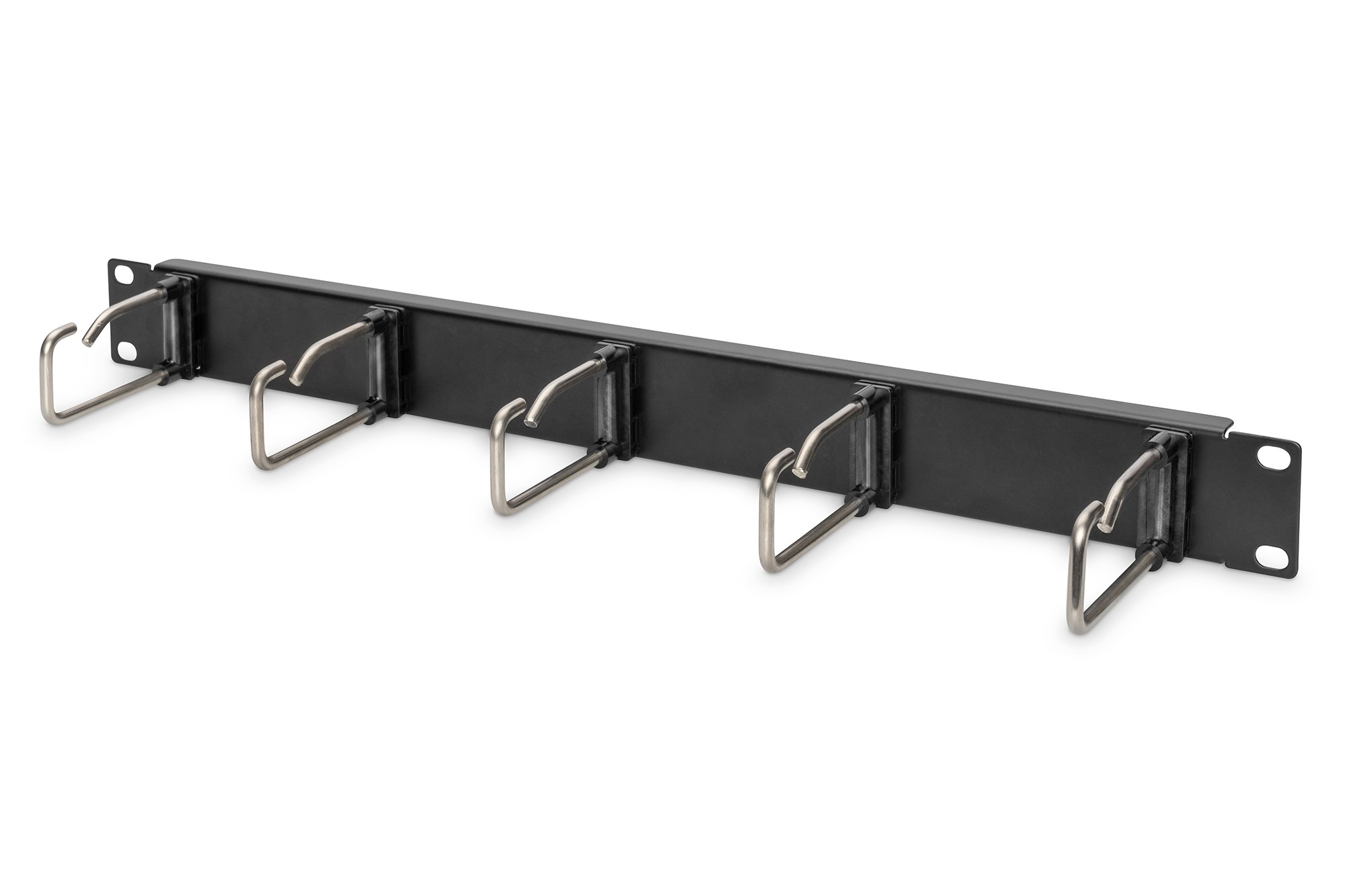 Pannello Di Gestione Cavi 1He 5 Anelli In Acciaio 40X75 Mm Nero (Ral 9005) Pannello Di Gestione Cavi 1He 5 Anelli In Acciaio 40X75 Mm Nero (Ral 9005)