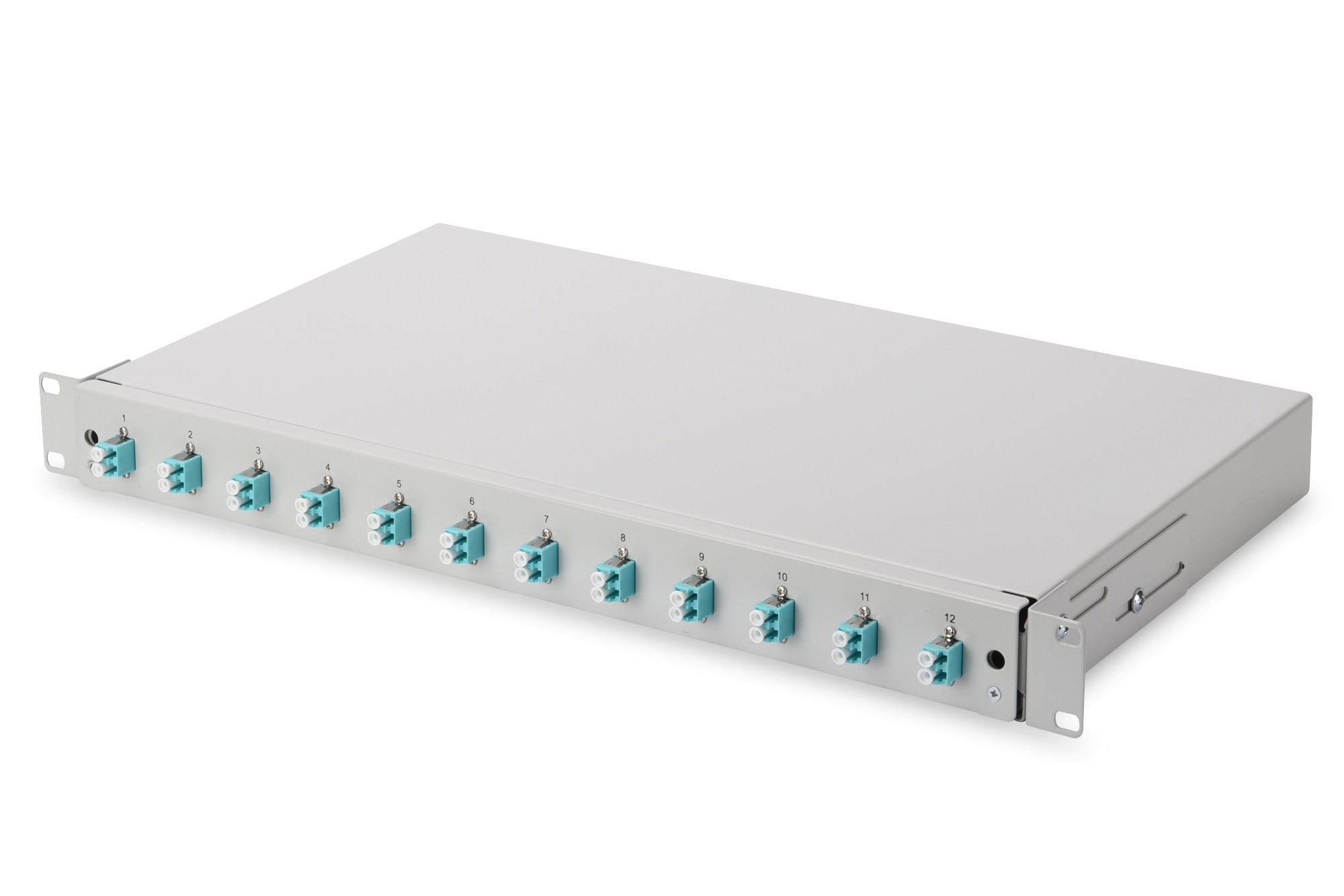 PANNELLO ESTRAIBILE 19 PER FIBRA OTTICA CON 12 CONNETTORI LC OM3 PANNELLO ESTRAIBILE 19 PER FIBRA OTTICA CON 12 CONNETTORI LC OM3