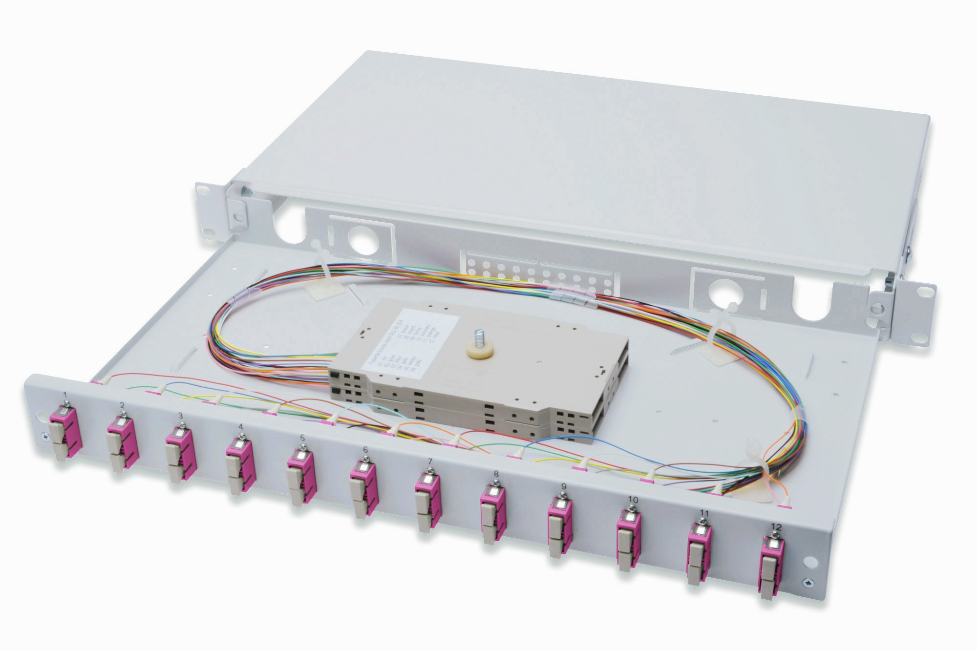 Pannello Estraibile 19 Per Fibra Ottica Con 12 Connettori Sc Duplex Om4