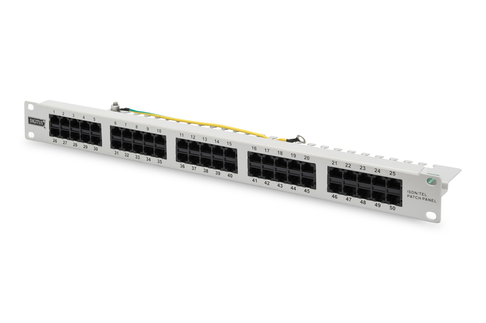 Pannello Patch Per Isdn 19 Categoria 3 - 50 Porte 8 Poli Grigio Pannello Patch Per Isdn 19 Categoria 3 - 50 Porte 8 Poli Grigio