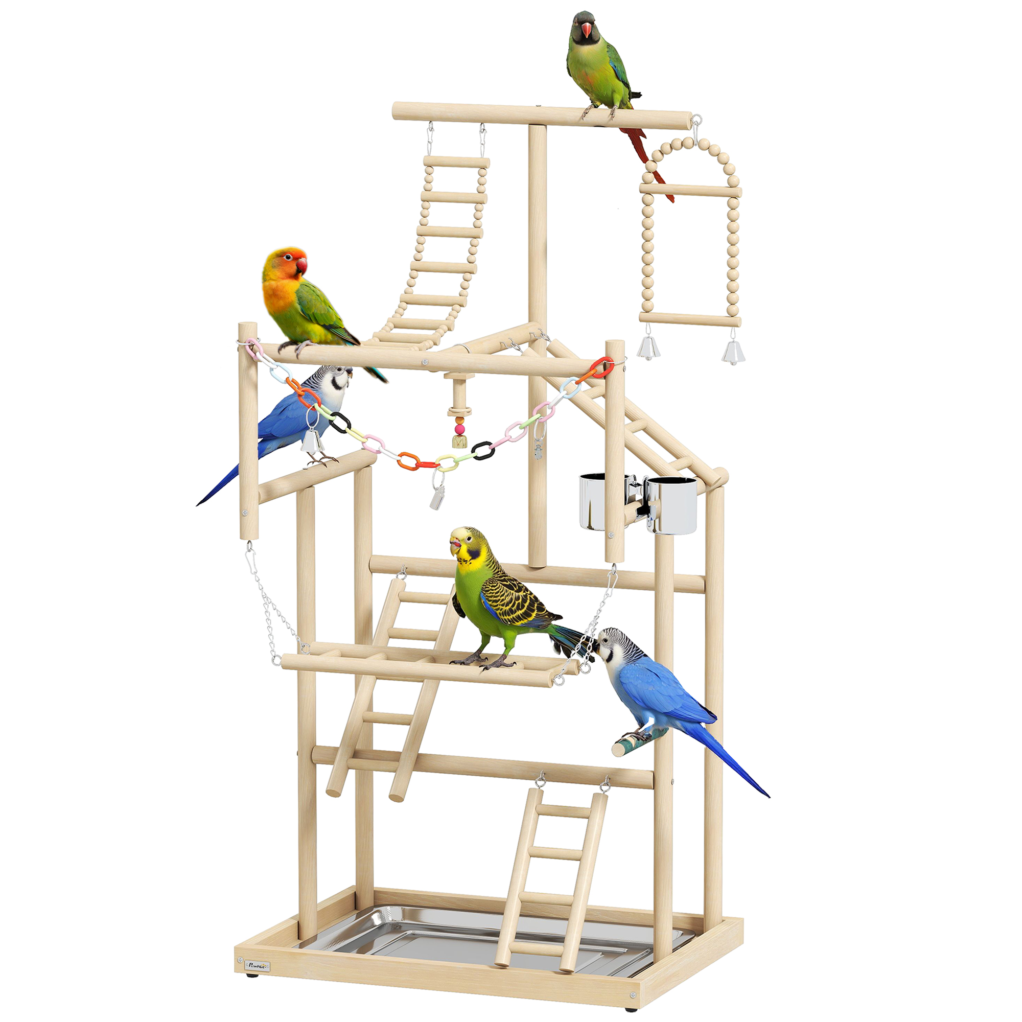 Parco giochi per uccelli PawHut, campo giochi per pappagalli, con bilancia, giocattolo a catena, vassoio, mangiatoia, altalena, giocattoli per pappagalli, pappagalli inseparabili, fringuelli, 48x38x95 Parco giochi per uccelli PawHut, campo giochi per pappagalli, con bilancia, giocattolo a catena, vassoio, mangiatoia, altalena, giocattoli per pappagalli, pappagalli inseparabili, fringuelli, 48x38x95