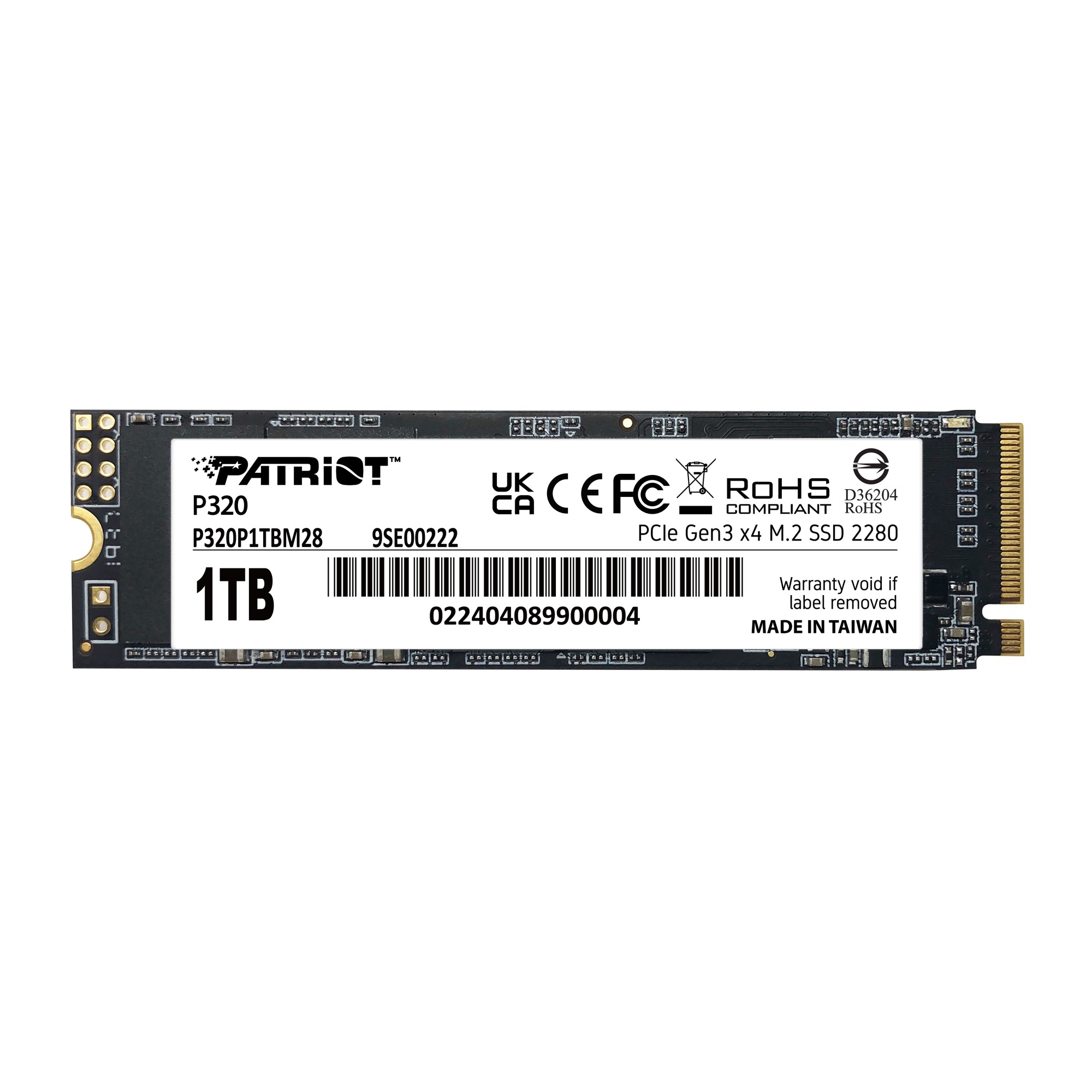 Patriot Ssd P320 1Tb M.2280 Pci-E R/W 3000/2200Mb/S