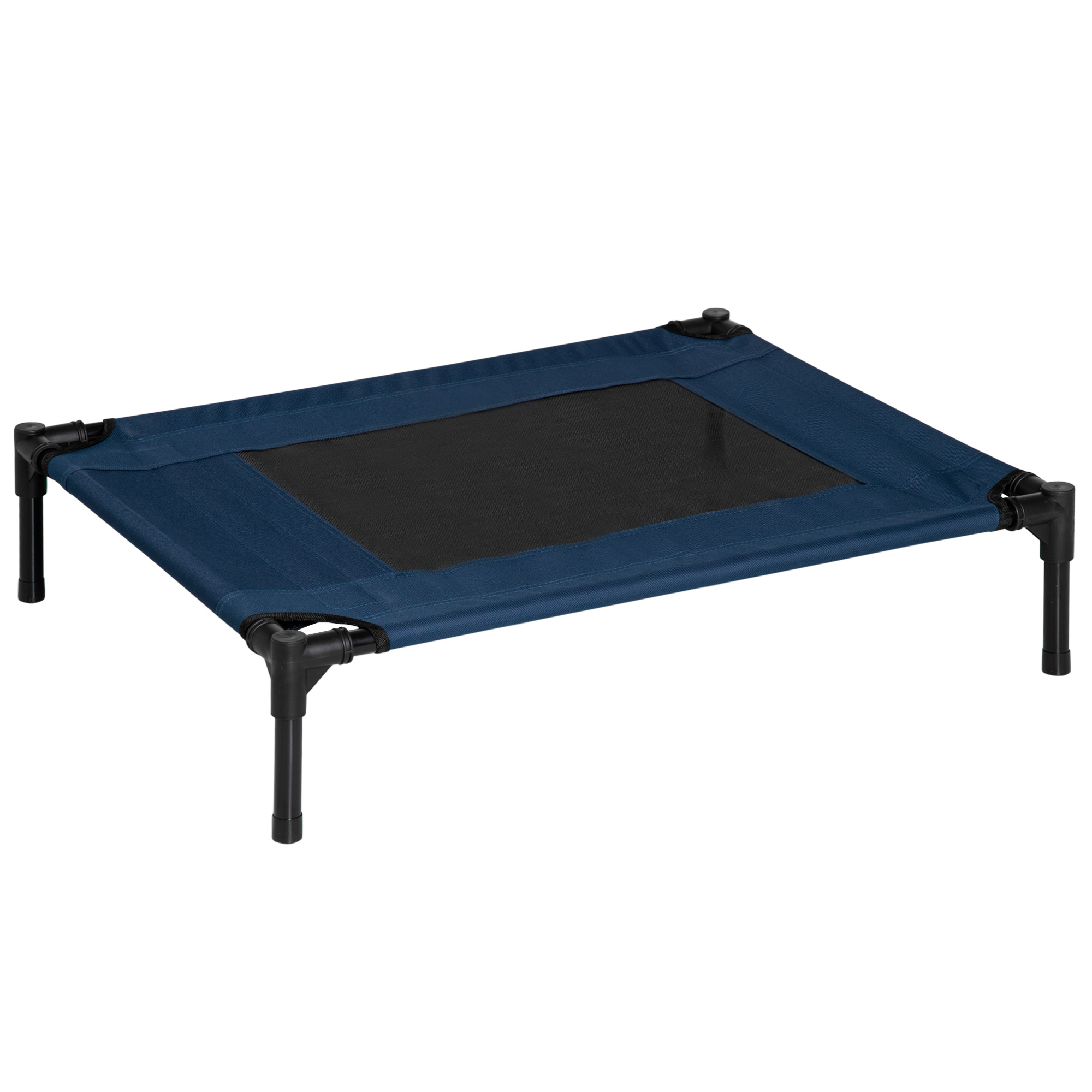 PawHut Cama Elevada Perros con Malla Tela Traspirante Oxford 76x61x18 cm Azul