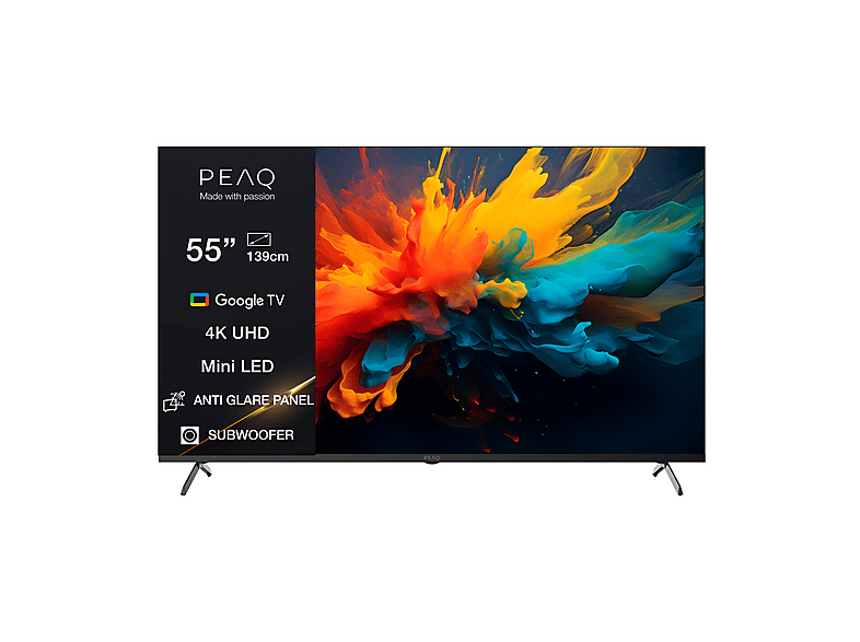 PEAQ 55GMU TV MINI LED, SMART TV, 55 ", Mini Classe E