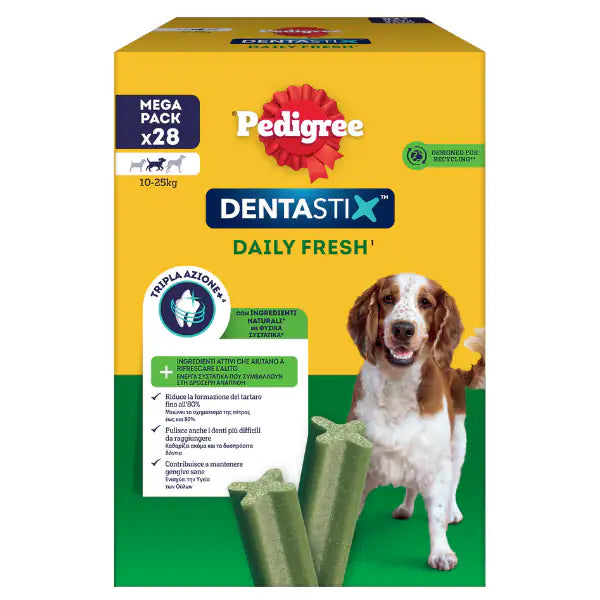 Pedigree Dentastix Fresh Medium snack per l'igiene orale 28 Stick - 1° ORDINE? scegli tra BZR5 - BZR20 + 200 pt fedeltà