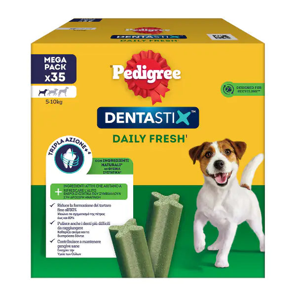 Pedigree Dentastix Fresh Mini snack per l'igiene orale 35 Stick - 1° ORDINE? scegli tra BZR5 - BZR20 + 200 pt fedeltà